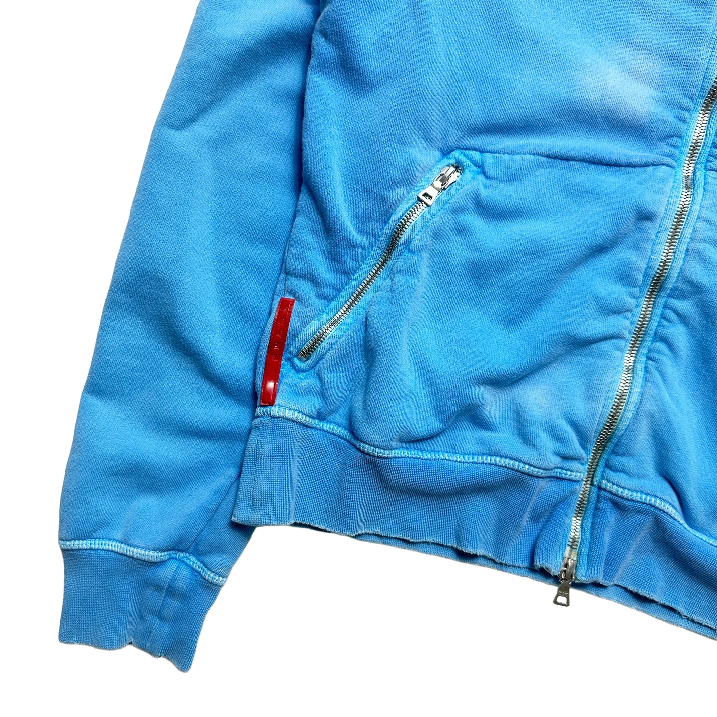 Prada Sport Bright Blue Zipped Hoodie - Medium