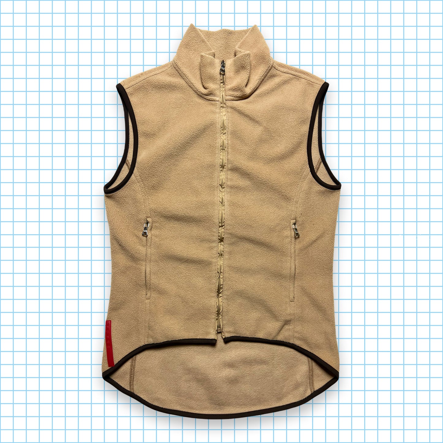 Prada Sport Camel Fleece Gilet - Extra Small