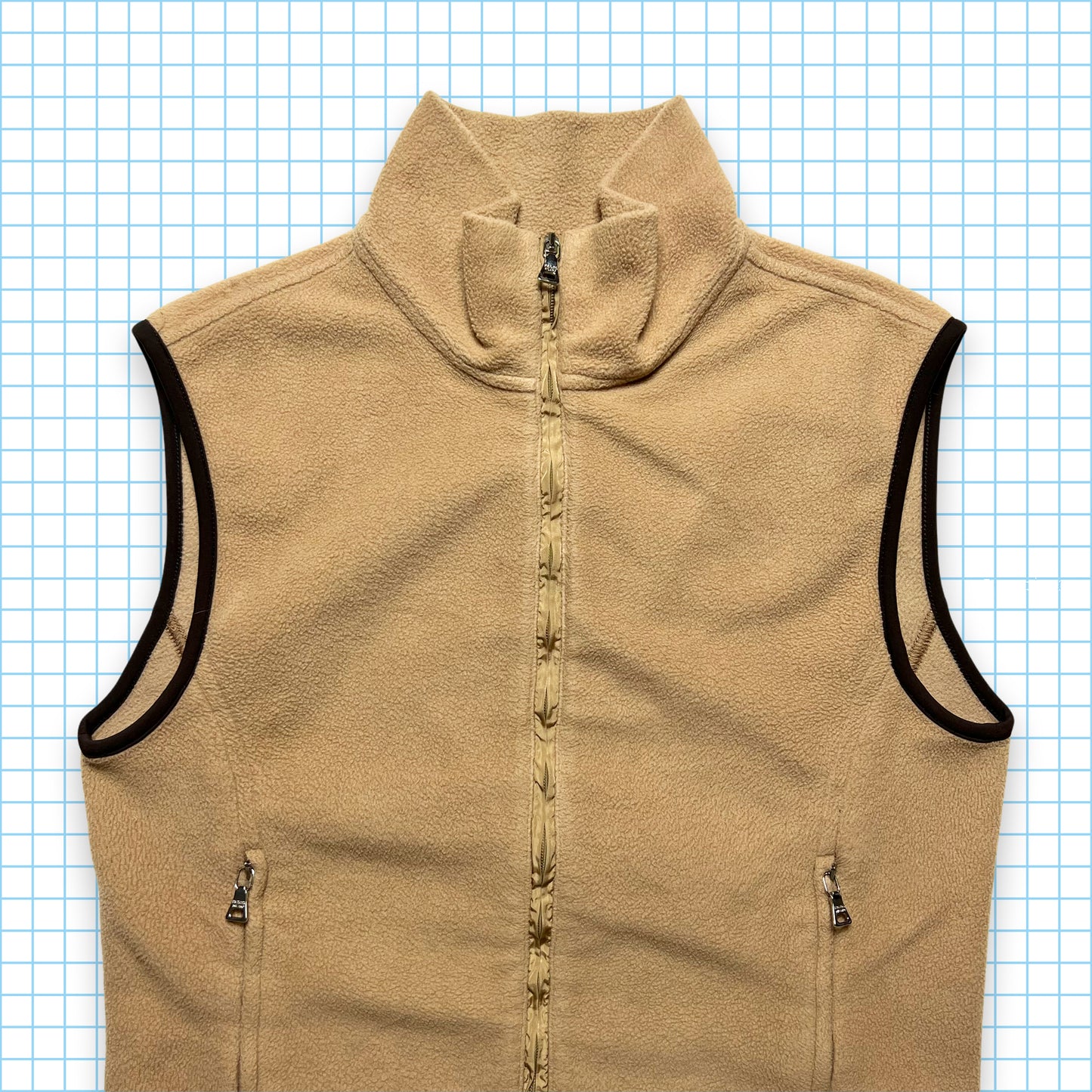 Prada Sport Camel Fleece Gilet - Extra Small