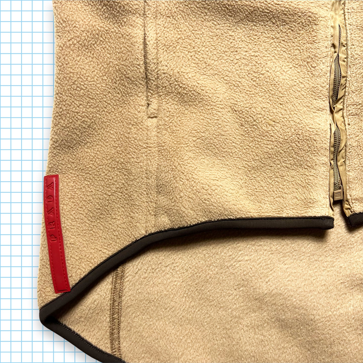 Prada Sport Camel Fleece Gilet - Extra Small