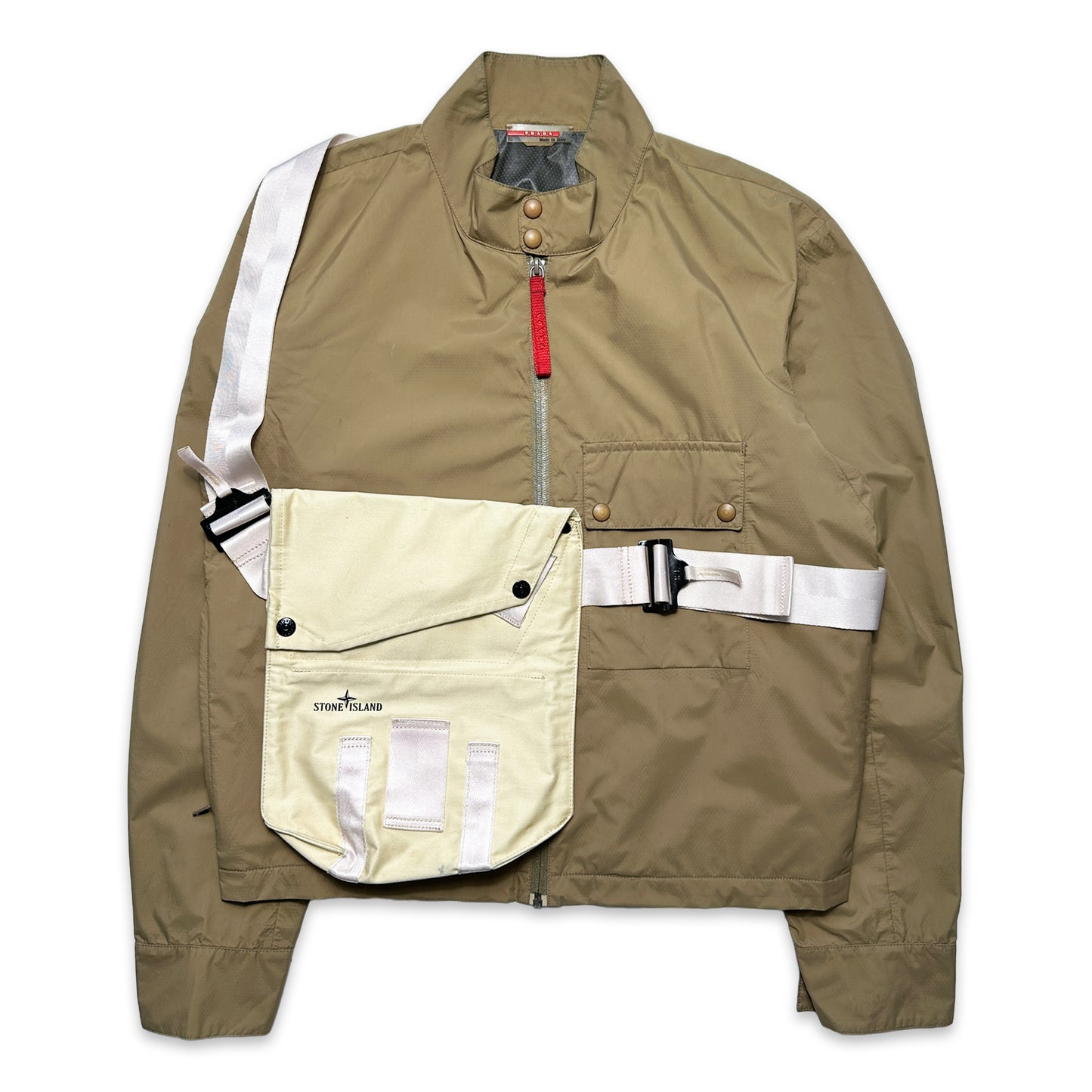 Veste Harrington courte imperméable Prada Sport du début des années 2000 - Moyenne / Grande