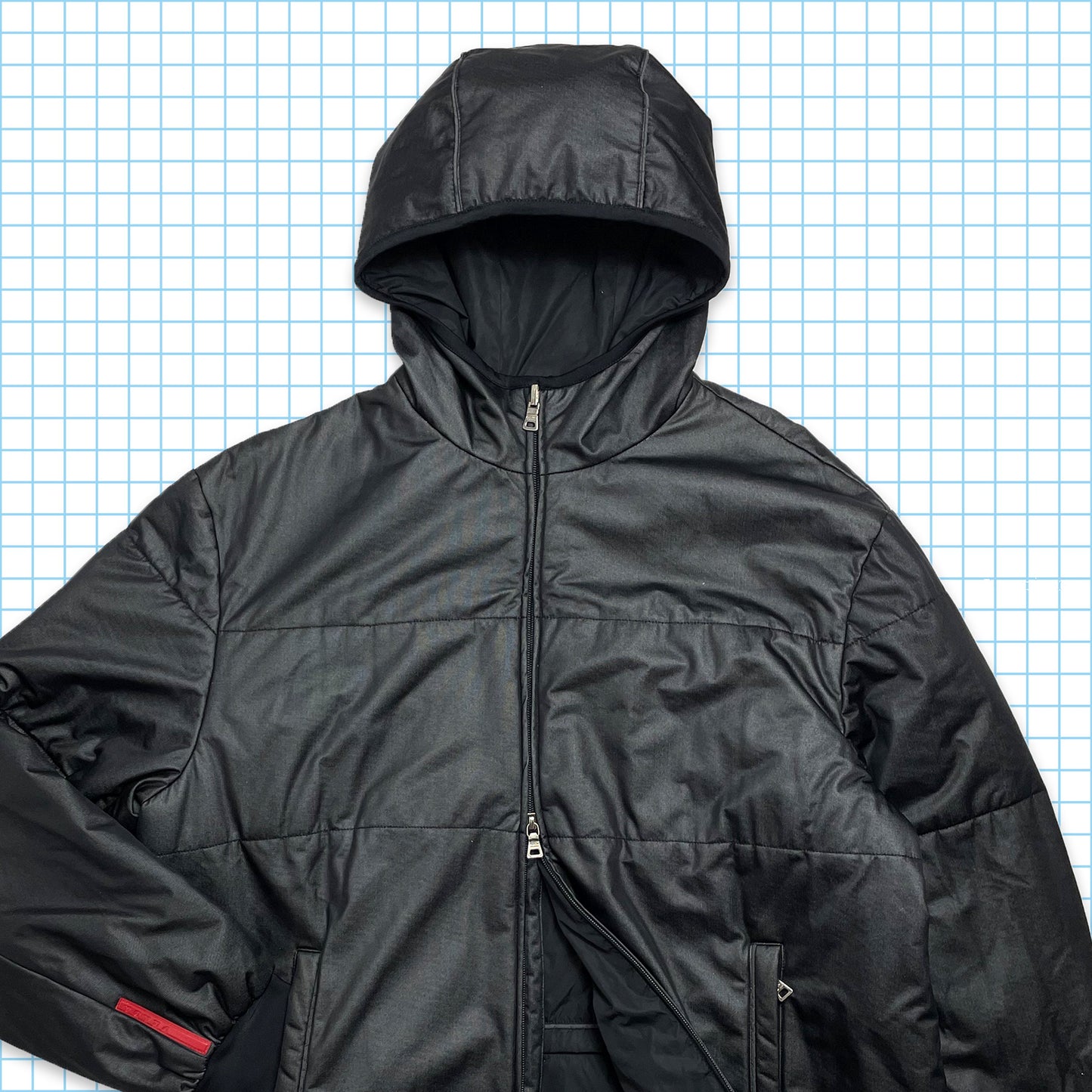 Vintage Prada Sport Reversible 3M Padded Balaclava Jacket - Large / Extra Large