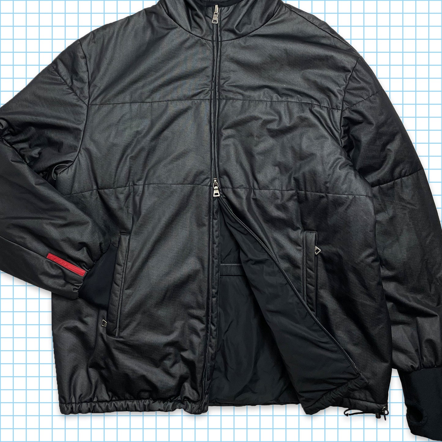 Vintage Prada Sport Reversible 3M Padded Balaclava Jacket - Large / Extra Large