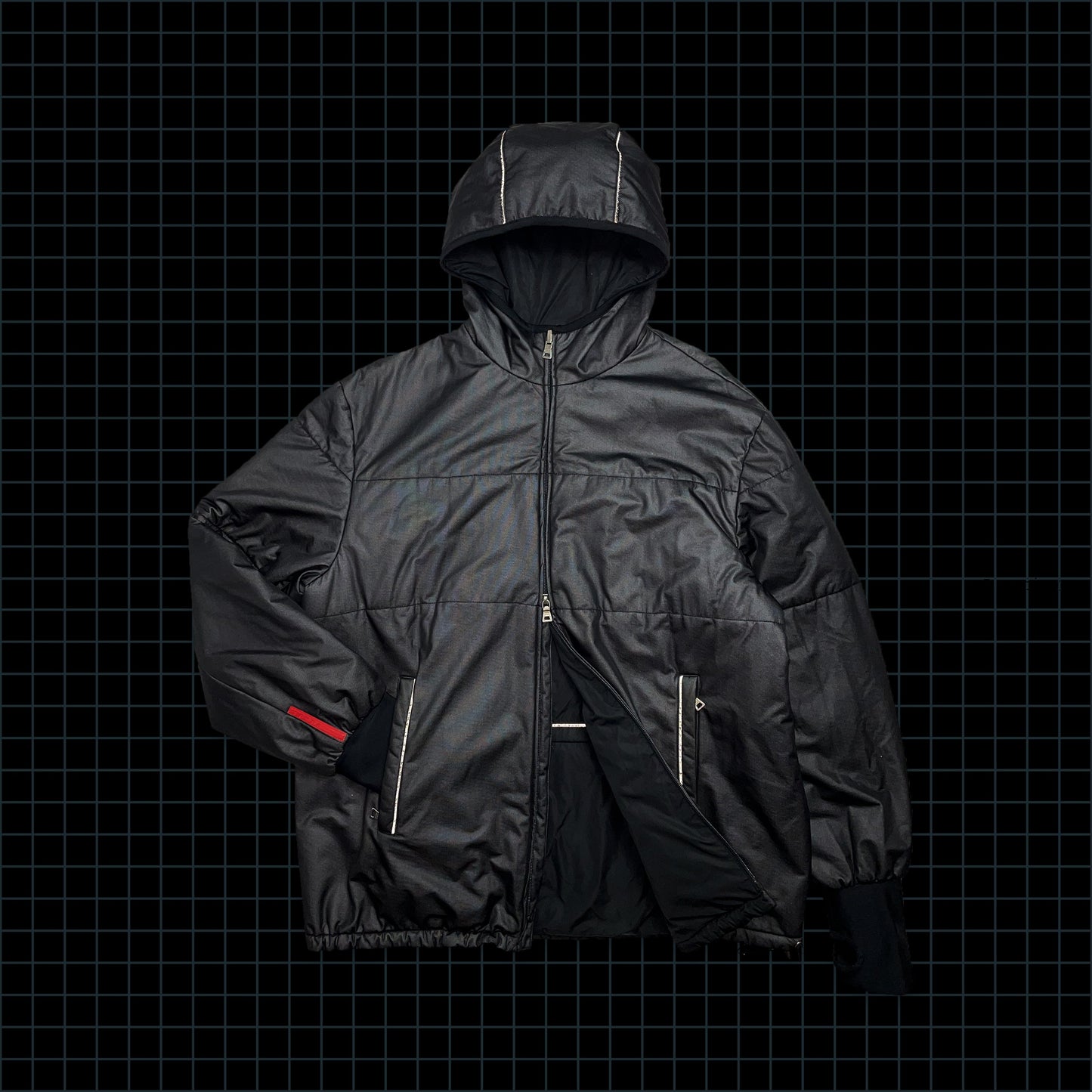 Vintage Prada Sport Reversible 3M Padded Balaclava Jacket - Large / Extra Large