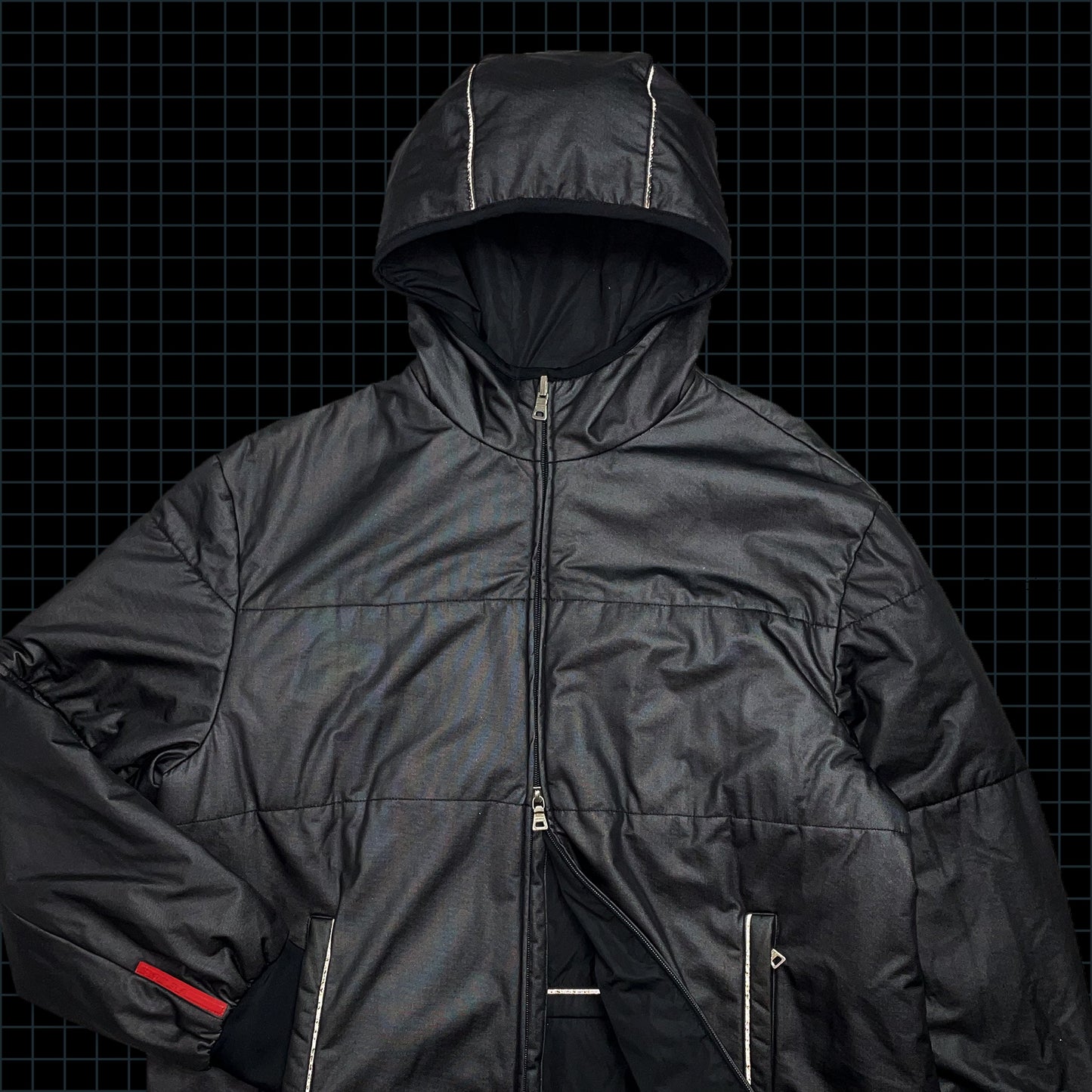 Vintage Prada Sport Reversible 3M Padded Balaclava Jacket - Large / Extra Large