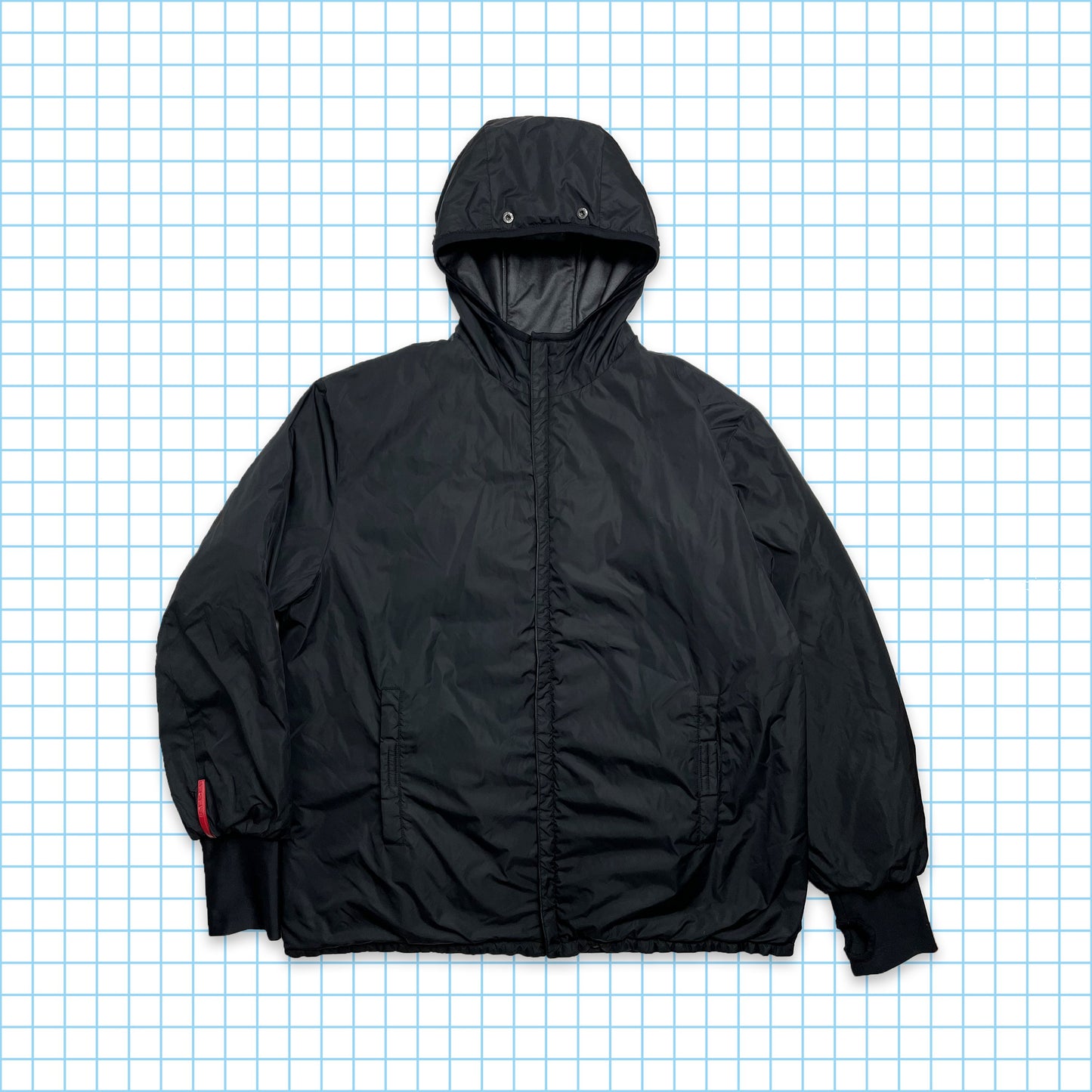 Vintage Prada Sport Reversible 3M Padded Balaclava Jacket - Large / Extra Large