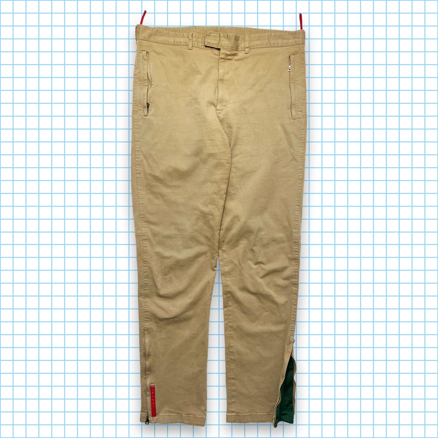 Prada Sport Beige Heavy Cotton Pant - 34" Waist
