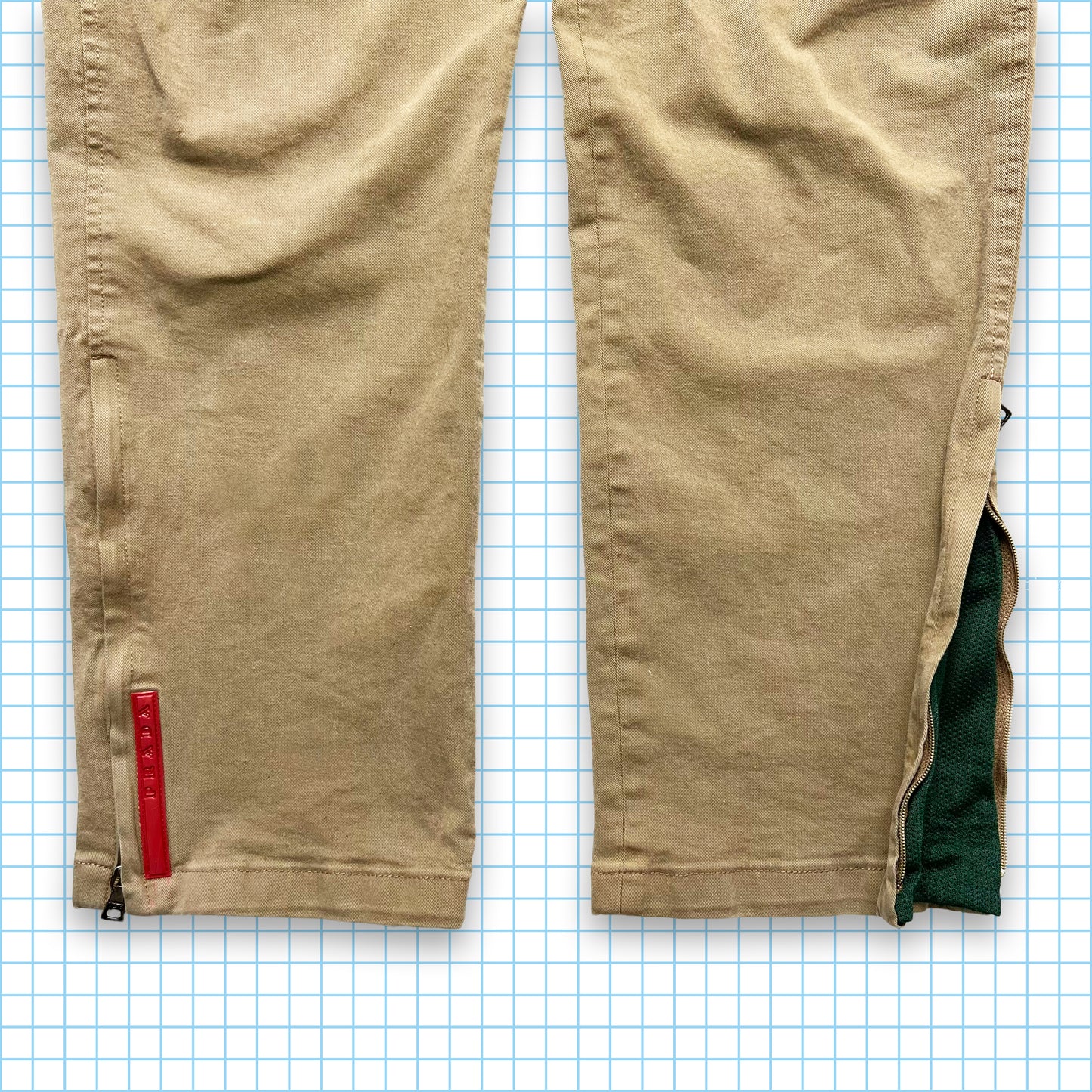 Prada Sport Beige Heavy Cotton Pant - 34" Waist
