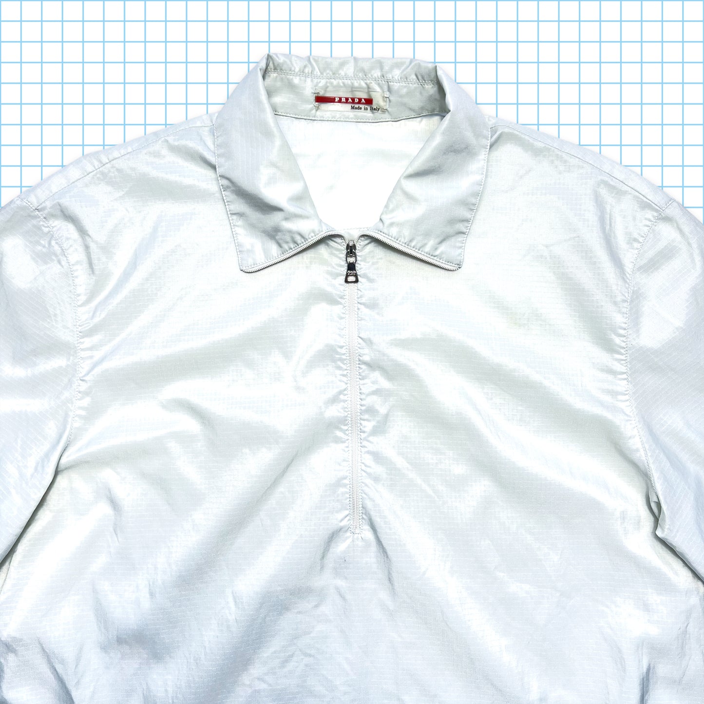 Polo zippé semi-transparent Prada Sport du début des années 00 - Petit / Moyen