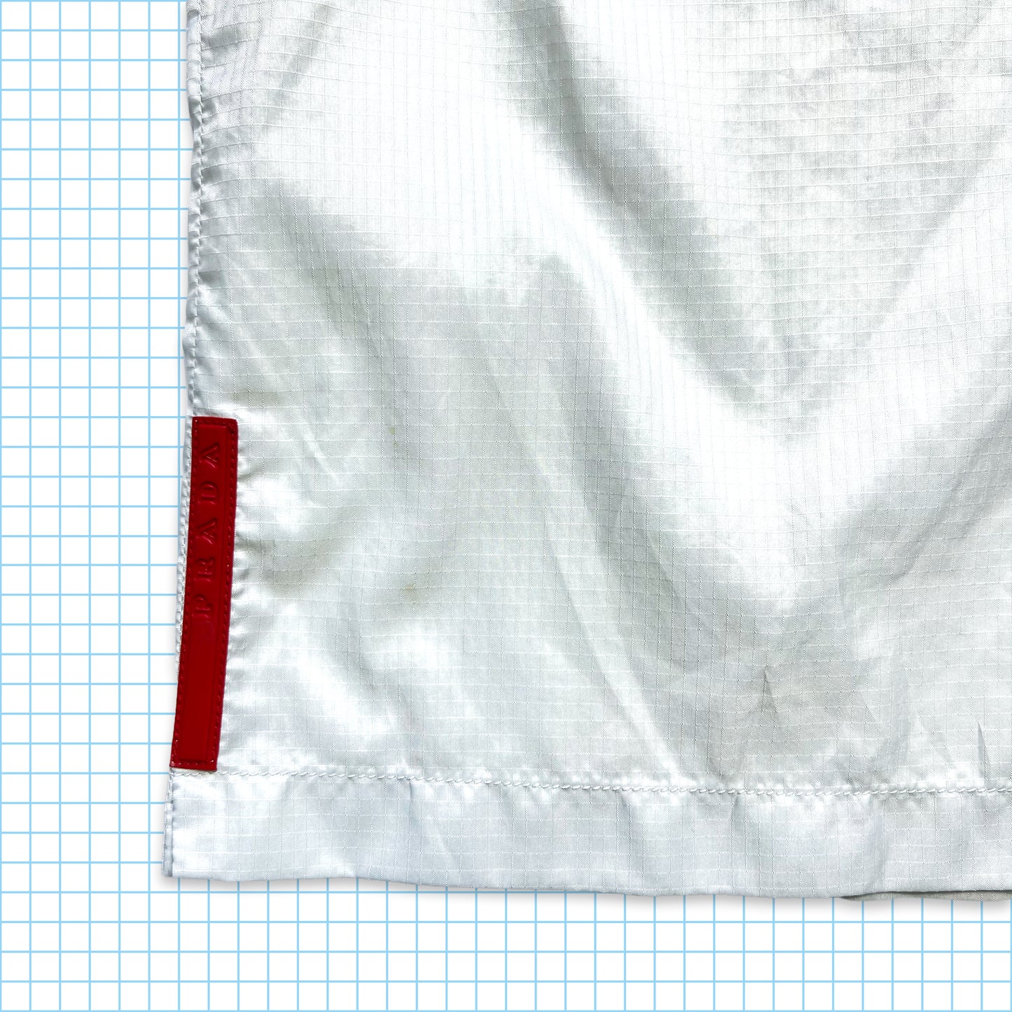 Polo zippé semi-transparent Prada Sport du début des années 00 - Petit / Moyen