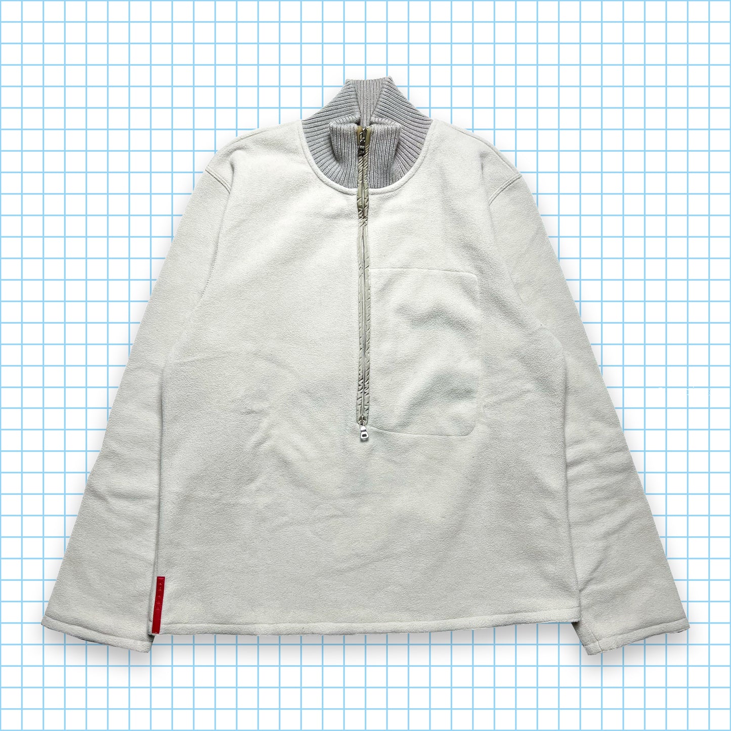 Prada Sport Stash Pocket Half Zip Fleece Pullover - Small / Medium
