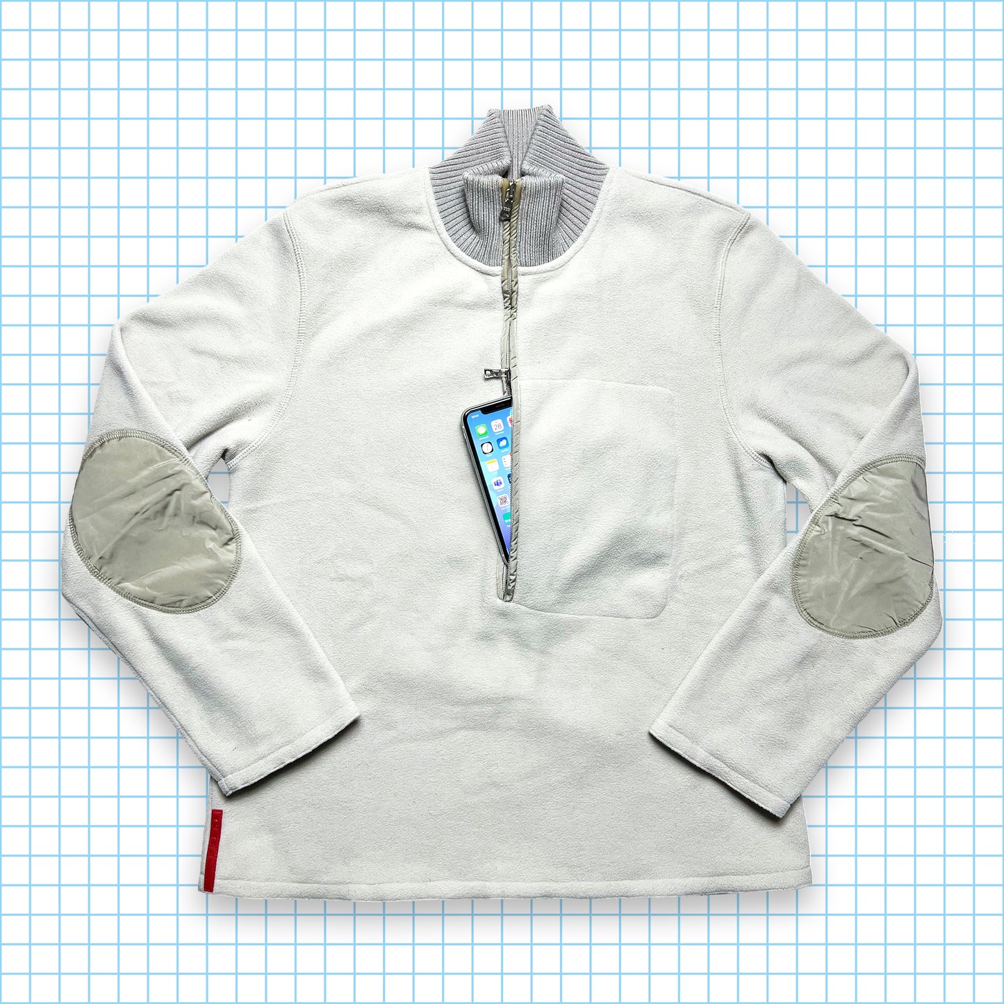 Prada Sport Stash Pocket Half Zip Fleece Pullover - Small / Medium