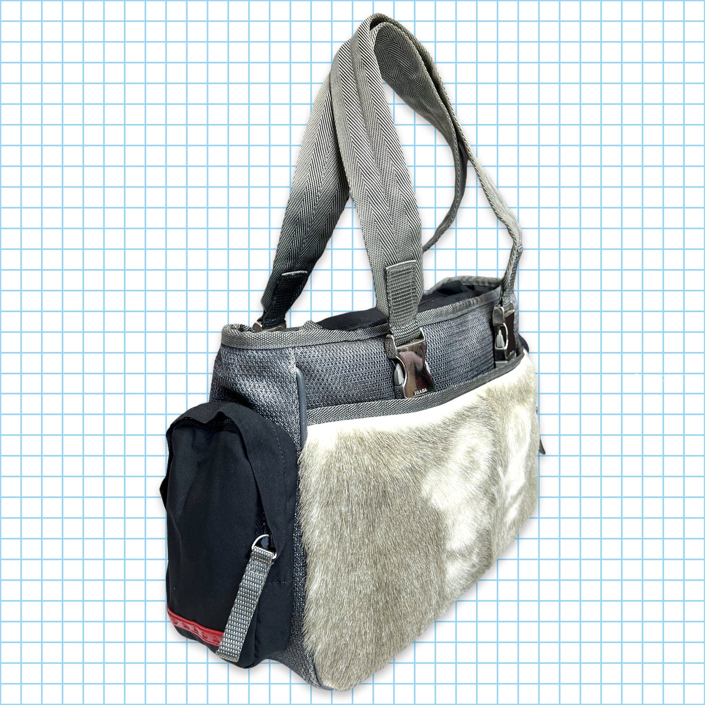 Prada Sport Technical Fur Pocket Hand Bag