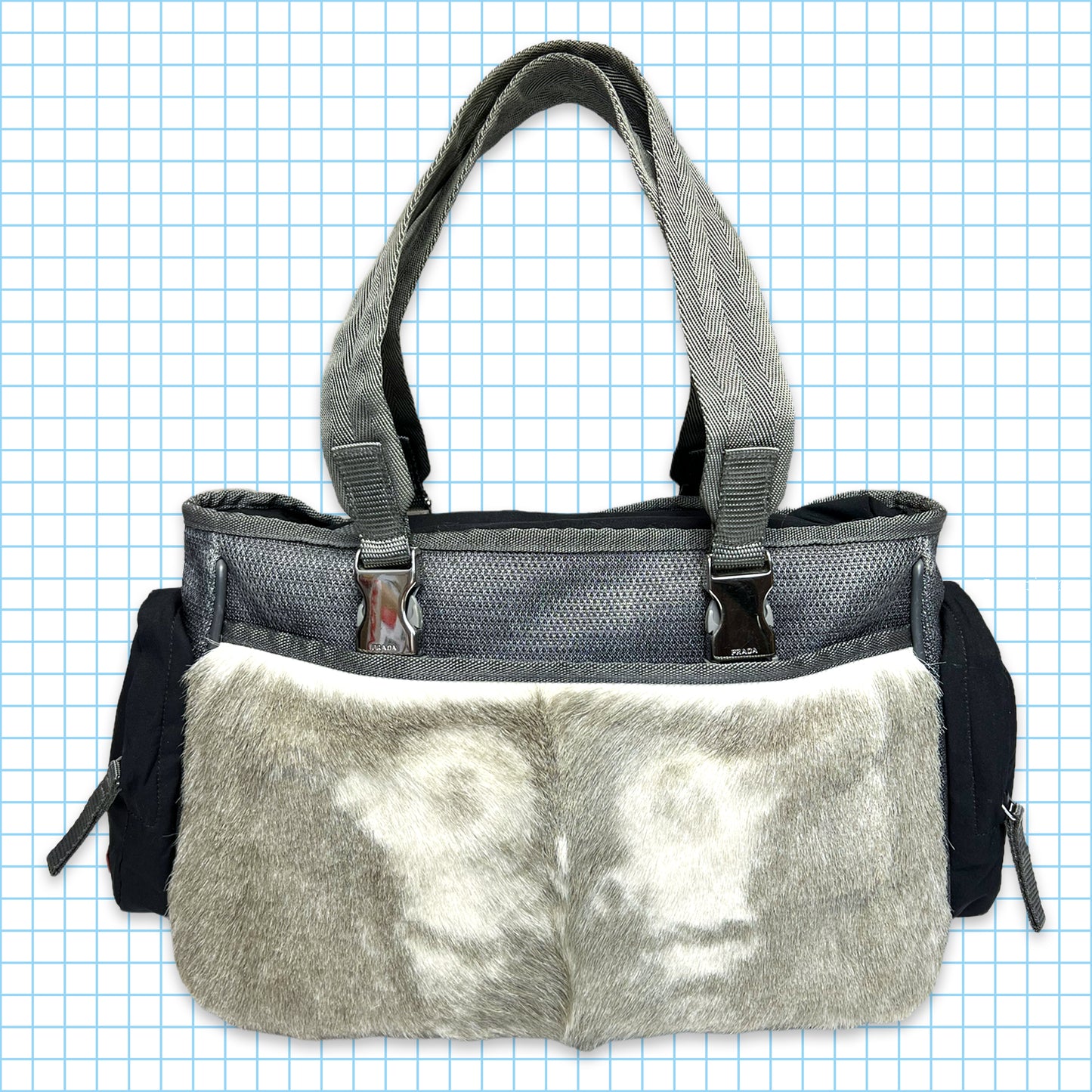 Prada Sport Technical Fur Pocket Hand Bag