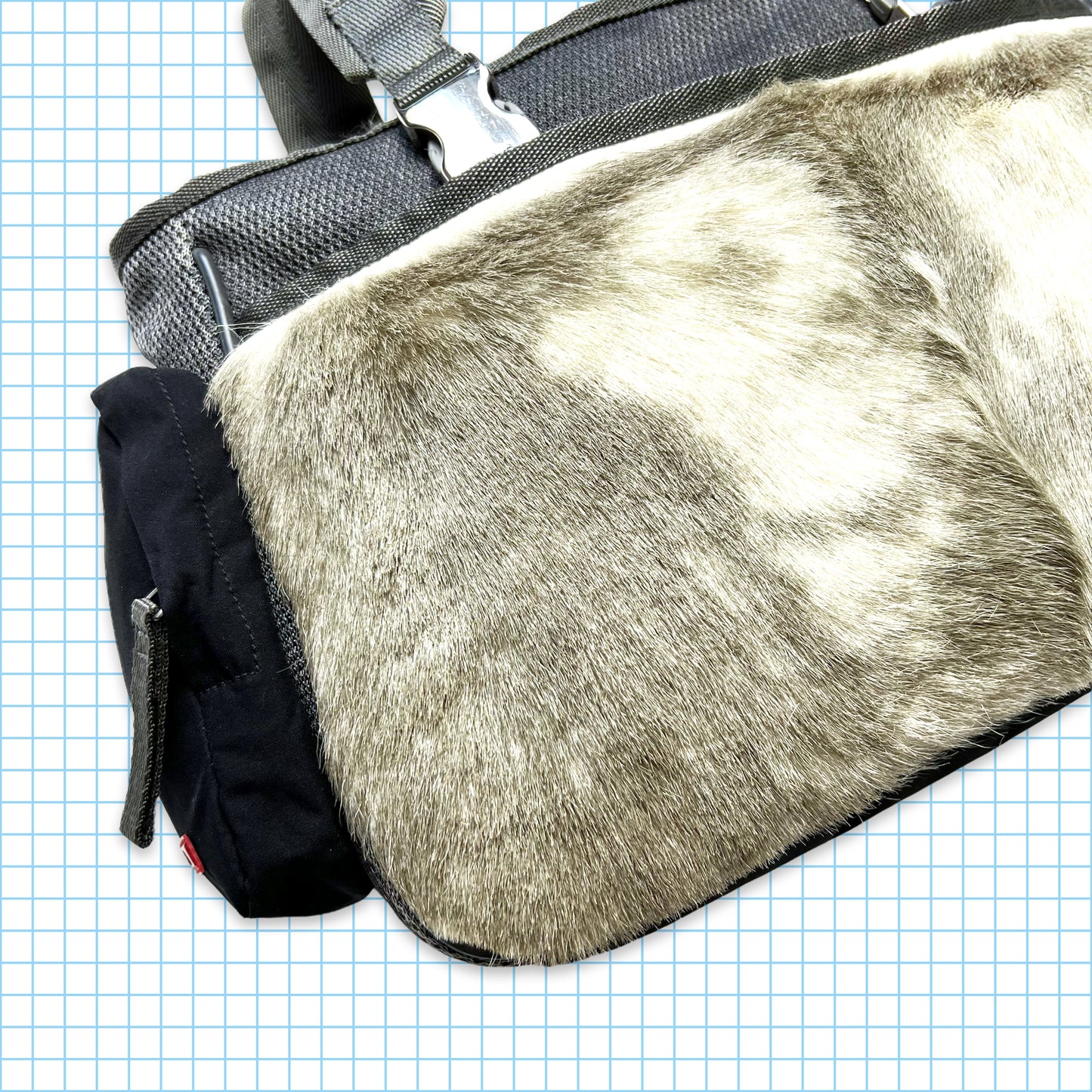 Prada Sport Technical Fur Pocket Hand Bag