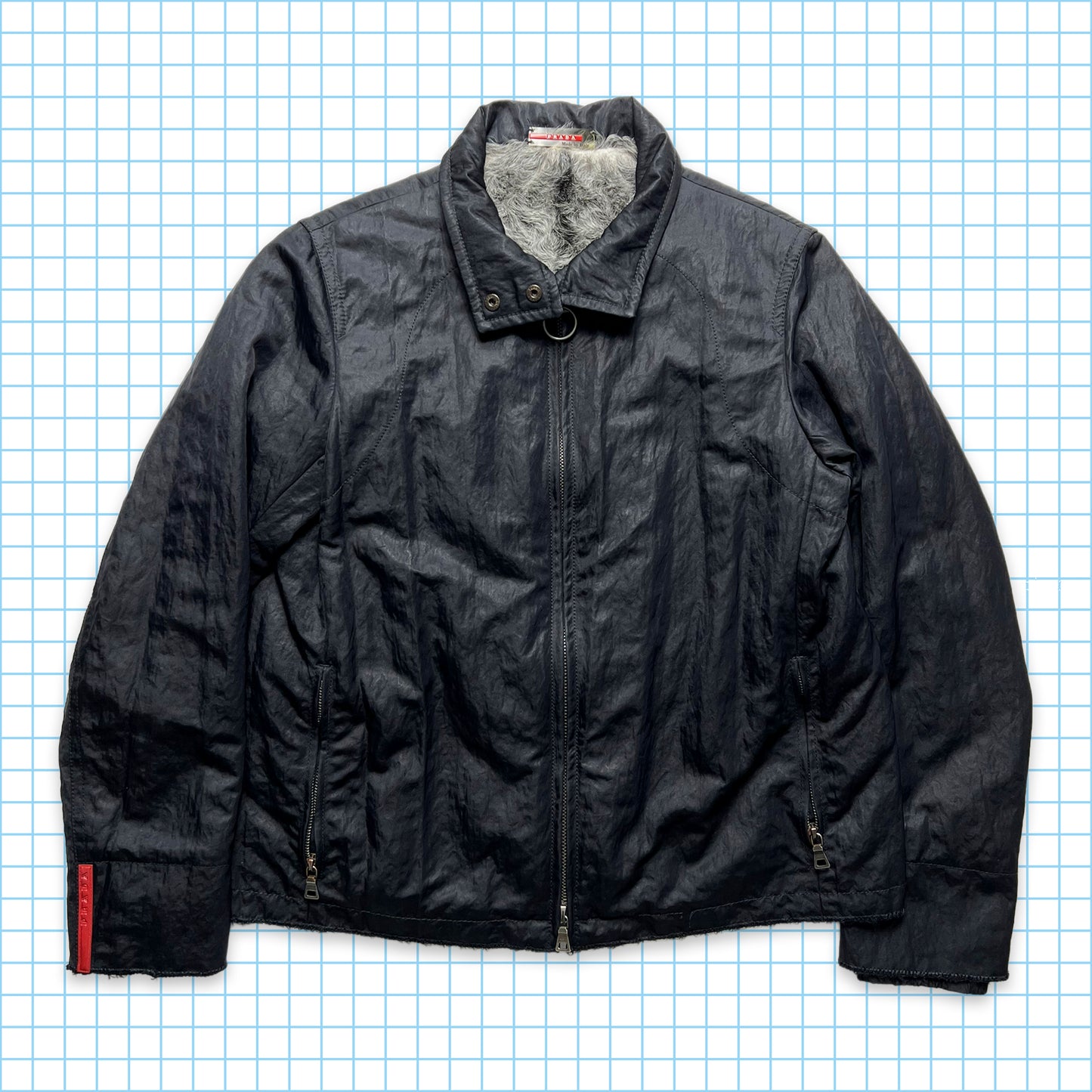 Prada Sport Early 00's Goat Fur Lined Harrington Jacket - Small / Medium