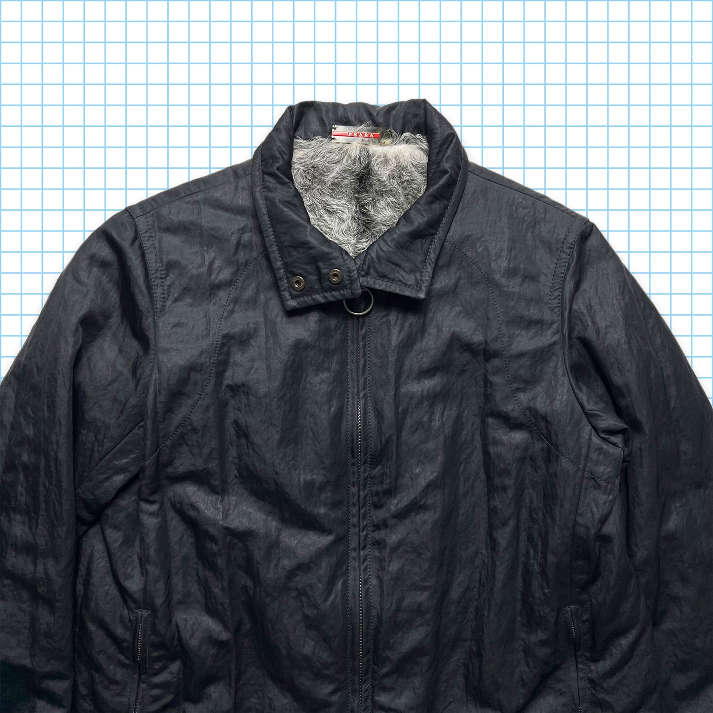 Prada Sport Early 00's Goat Fur Lined Harrington Jacket - Small / Medium