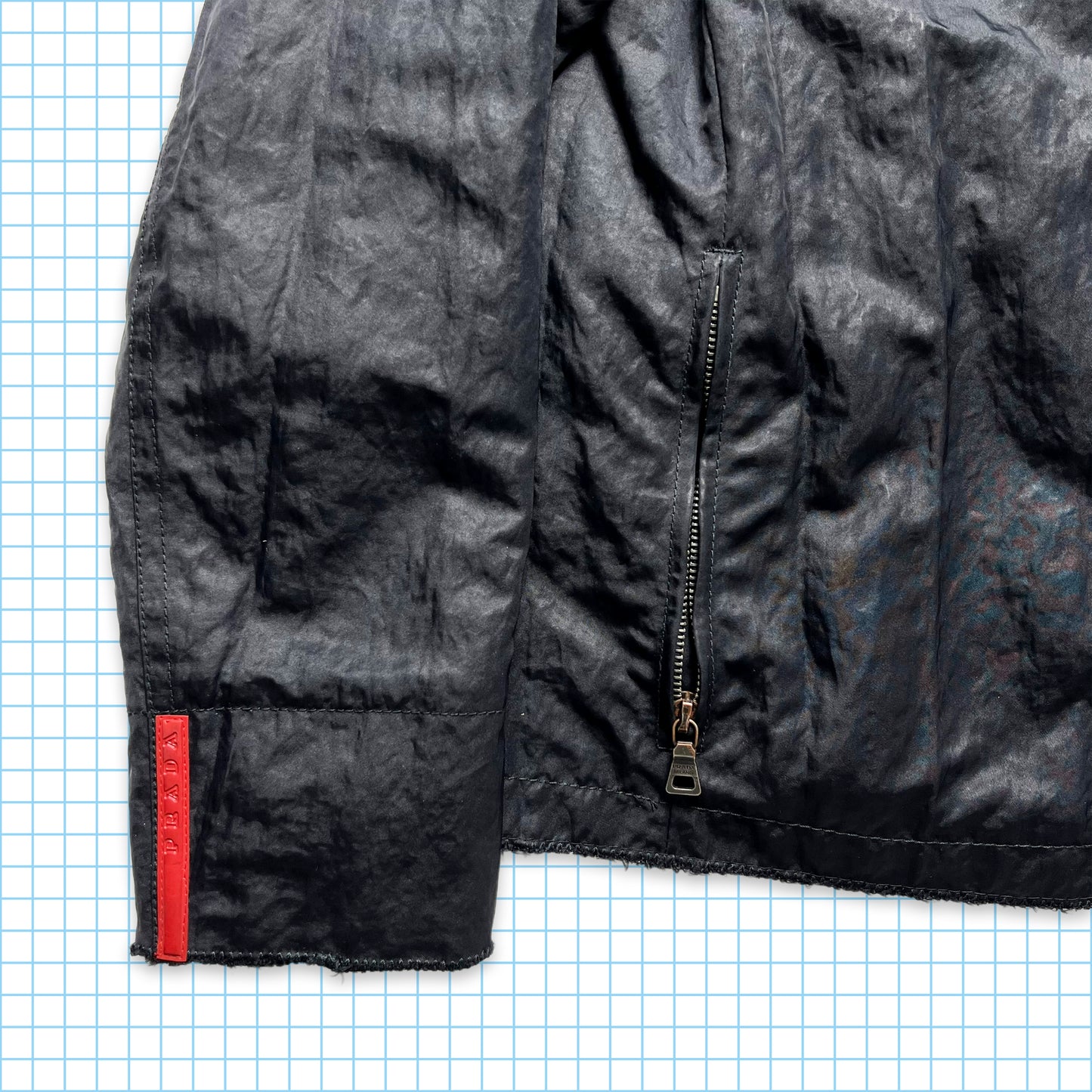 Prada Sport Early 00's Goat Fur Lined Harrington Jacket - Small / Medium