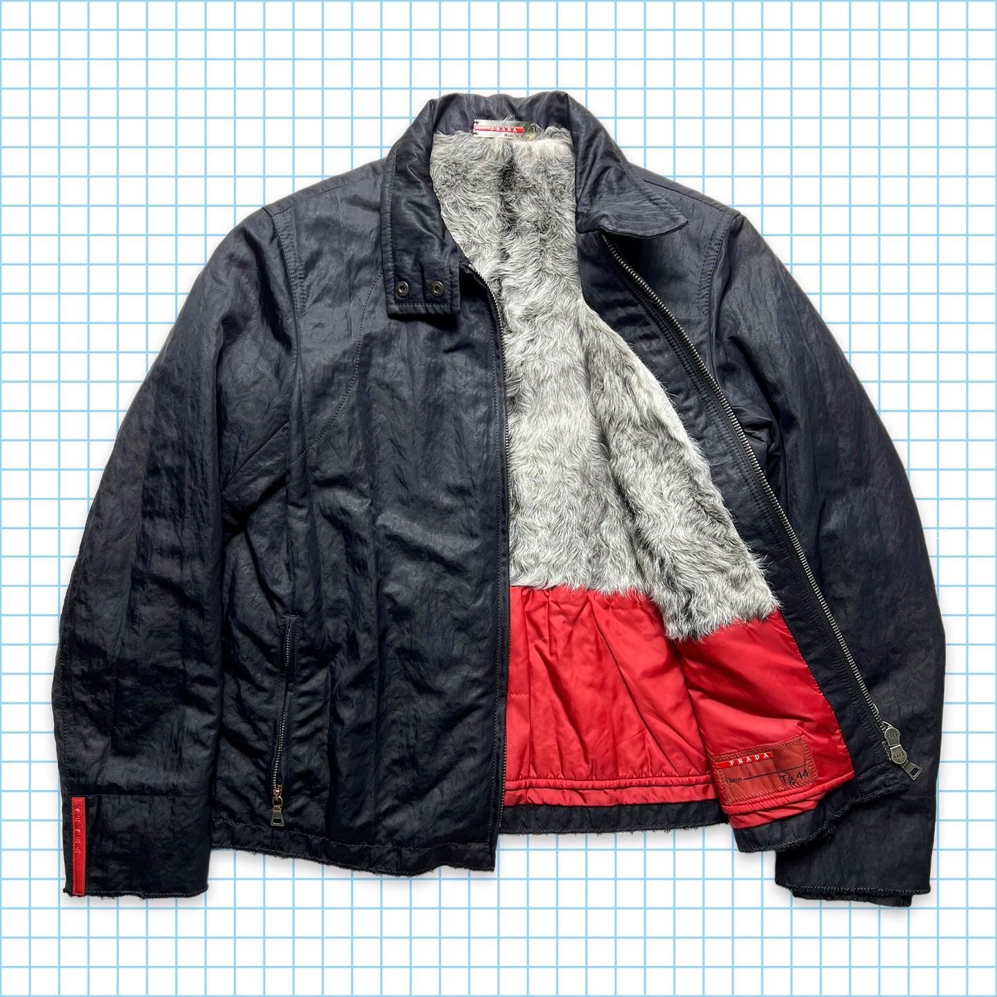 Prada Sport Early 00's Goat Fur Lined Harrington Jacket - Small / Medium