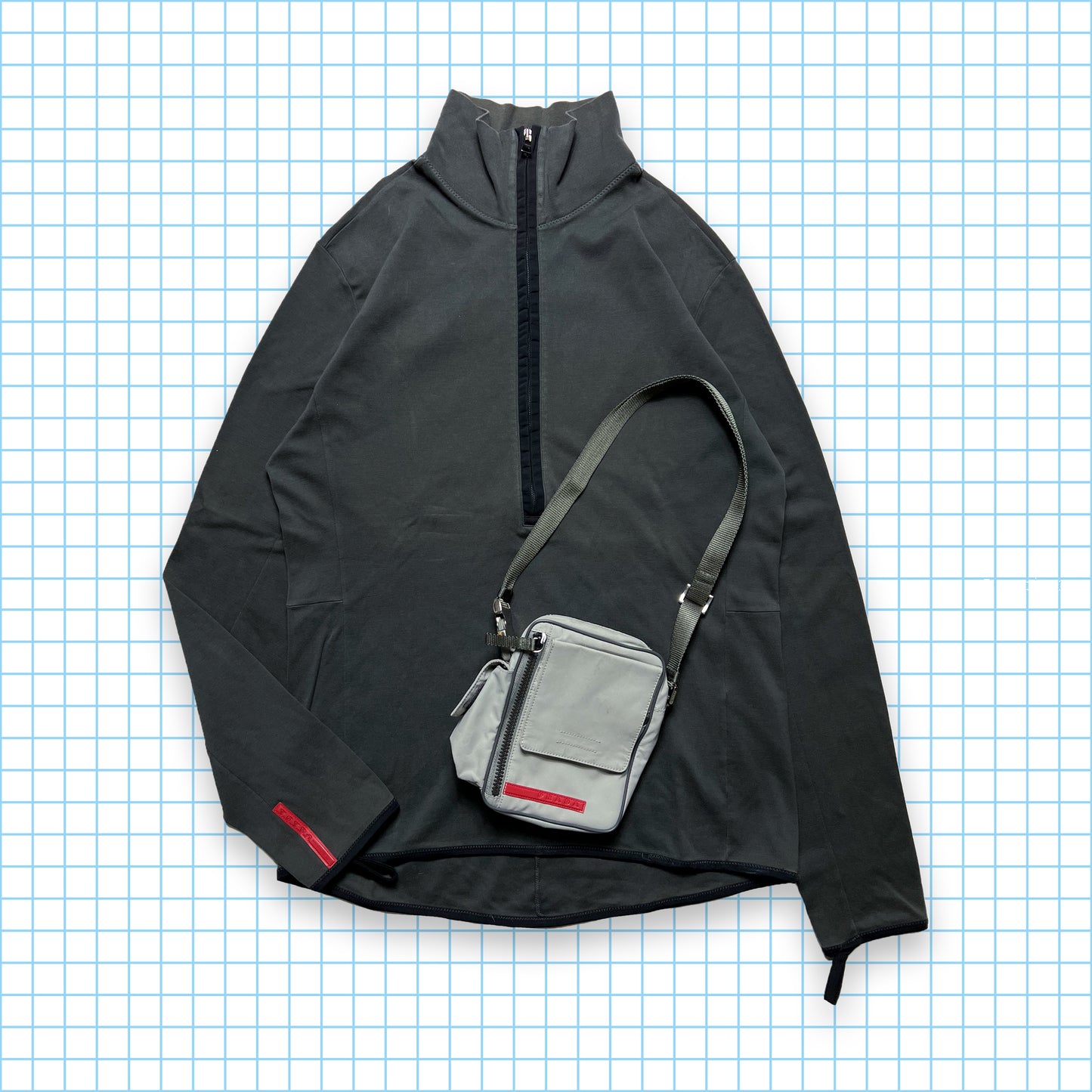 Prada Sport Pull Over Half Zip Pullover - Medium