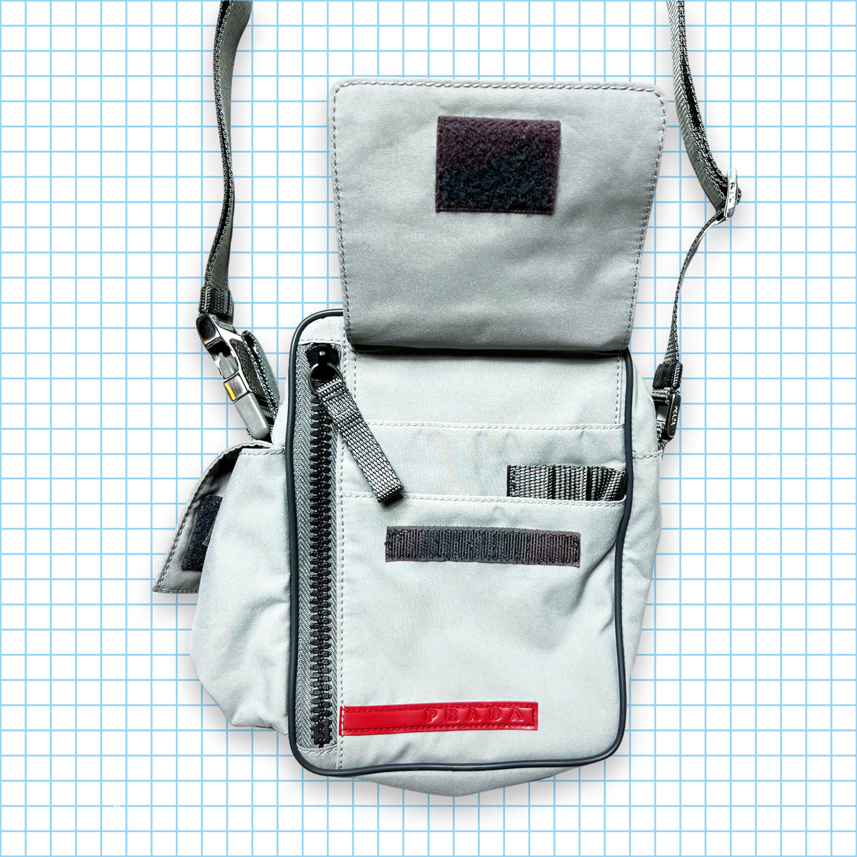 Prada Sport Black/Grey Mesh Mini Side Bag – Holsales