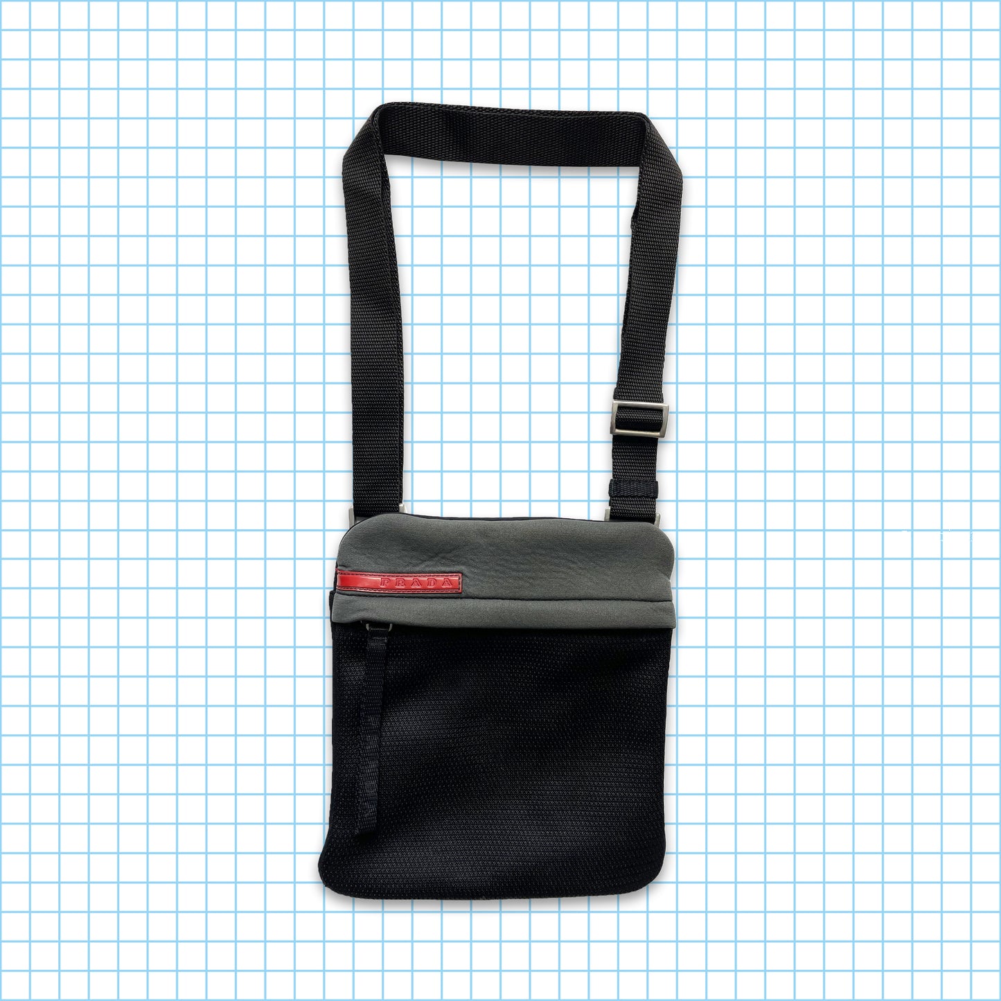 Vintage Prada Sport Black/Grey Mesh Mini Side Bag
