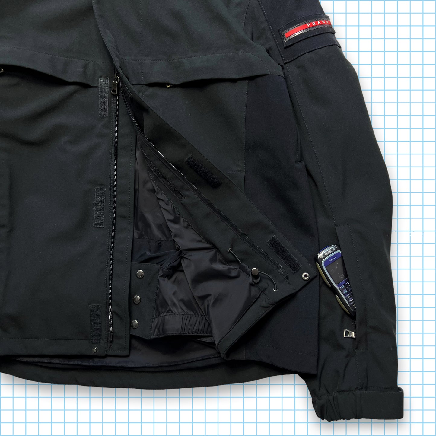 Prada Gore-Tex Stealth Black Technical Ski Jacket AW12' - Large / Extra Large