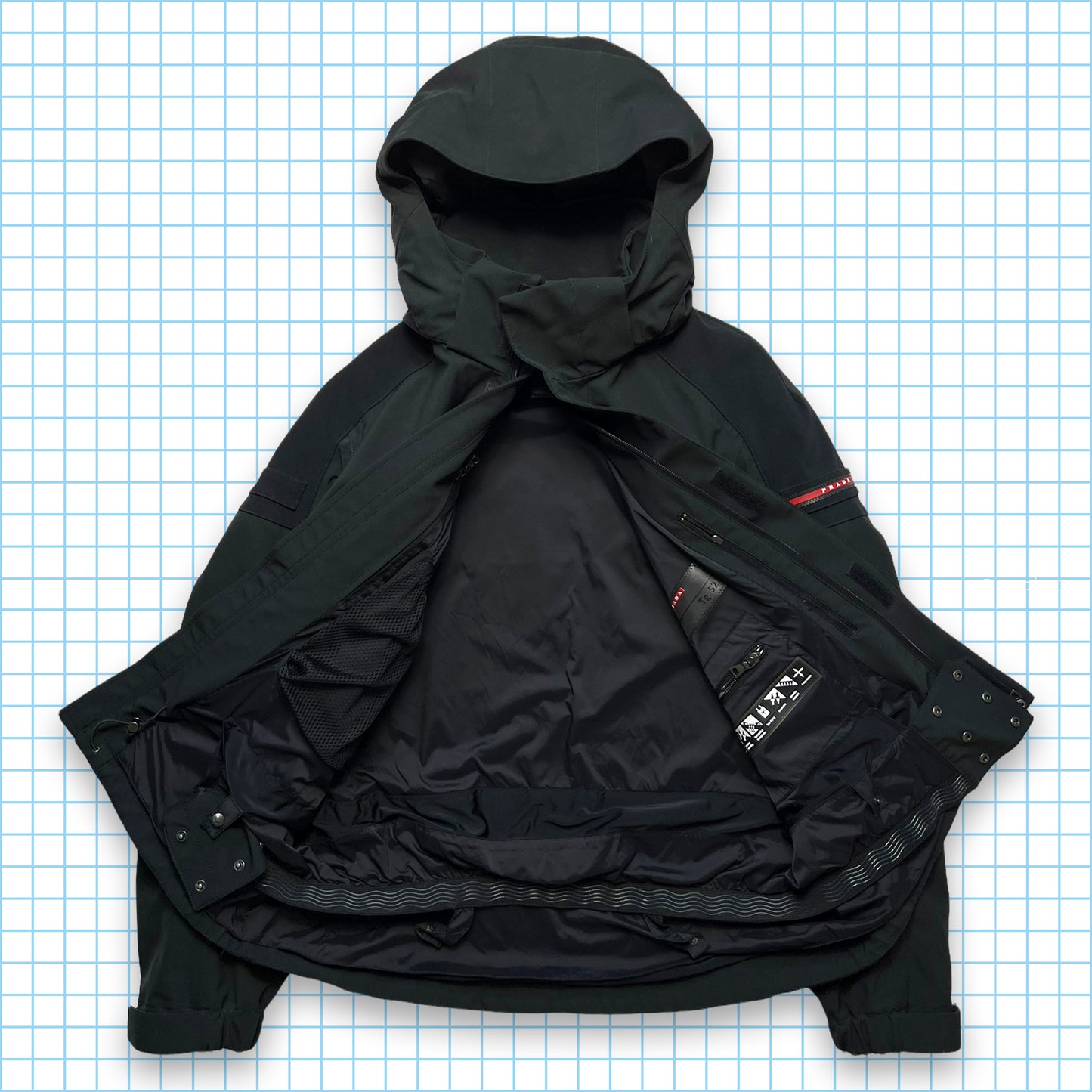 Prada Gore-Tex Stealth Black Technical Ski Jacket AW12' - Large / Extra Large
