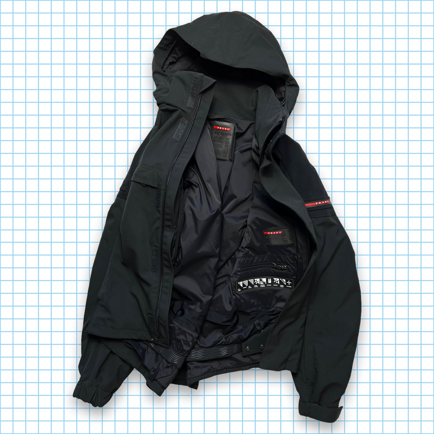 Prada Gore-Tex Stealth Black Technical Ski Jacket AW12' - Large / Extra Large