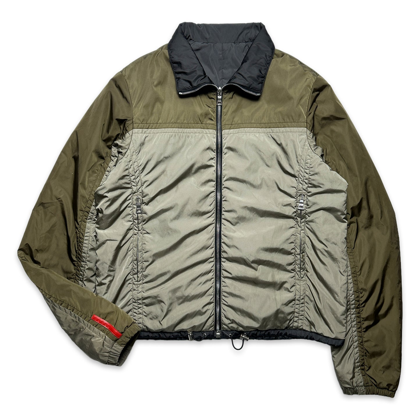 Prada Sport 2in1 Veste réversible en nylon olive/noir - Petit