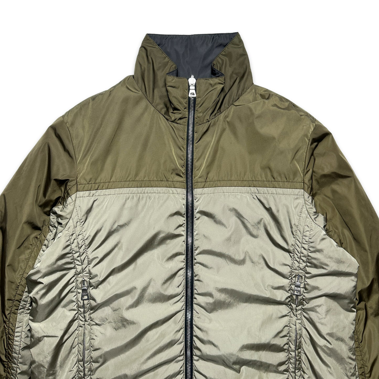 Prada Sport 2in1 Veste réversible en nylon olive/noir - Petit