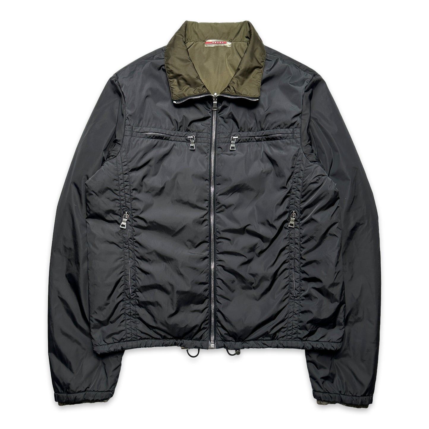 Prada Sport 2in1 Veste réversible en nylon olive/noir - Petit