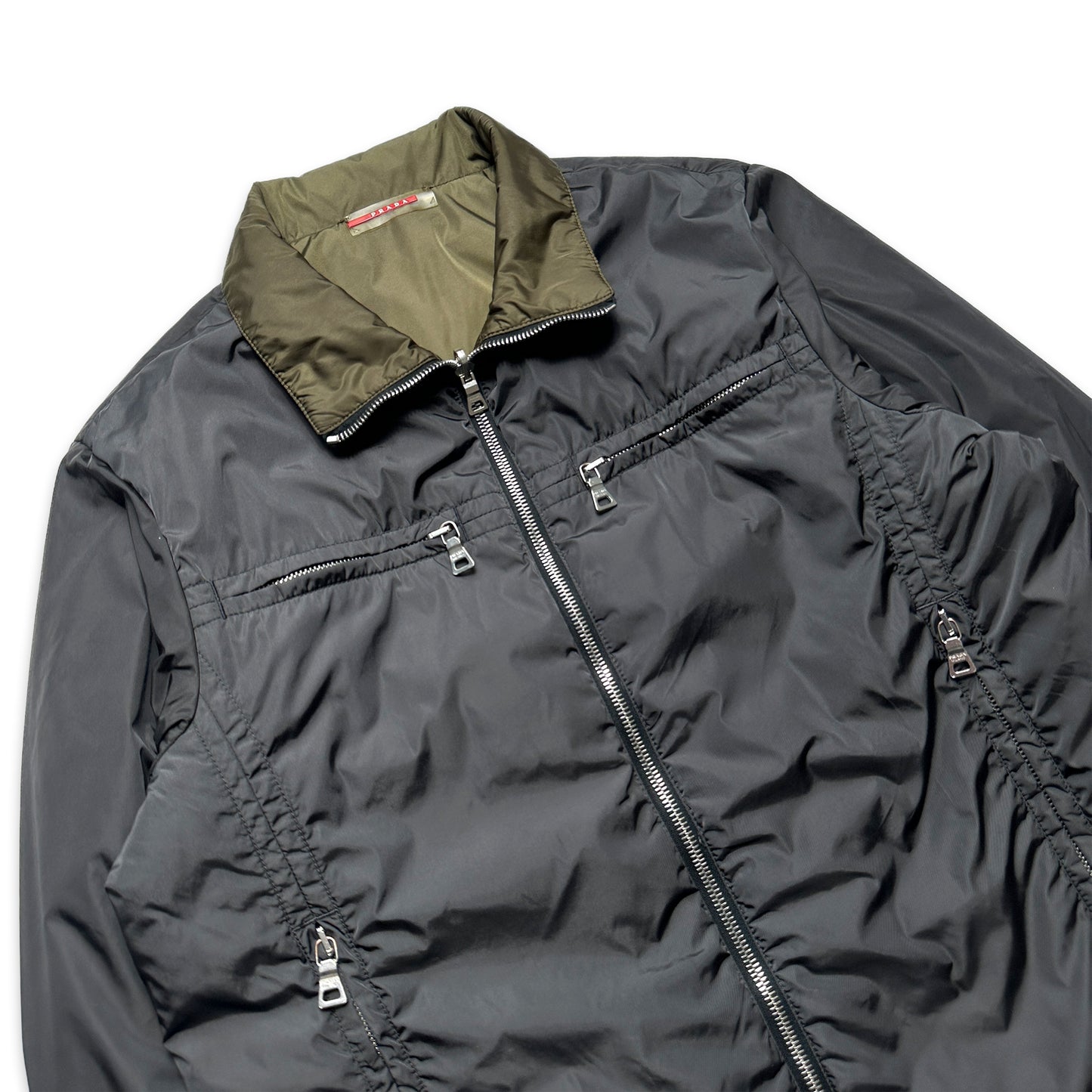 Prada Sport 2in1 Veste réversible en nylon olive/noir - Petit