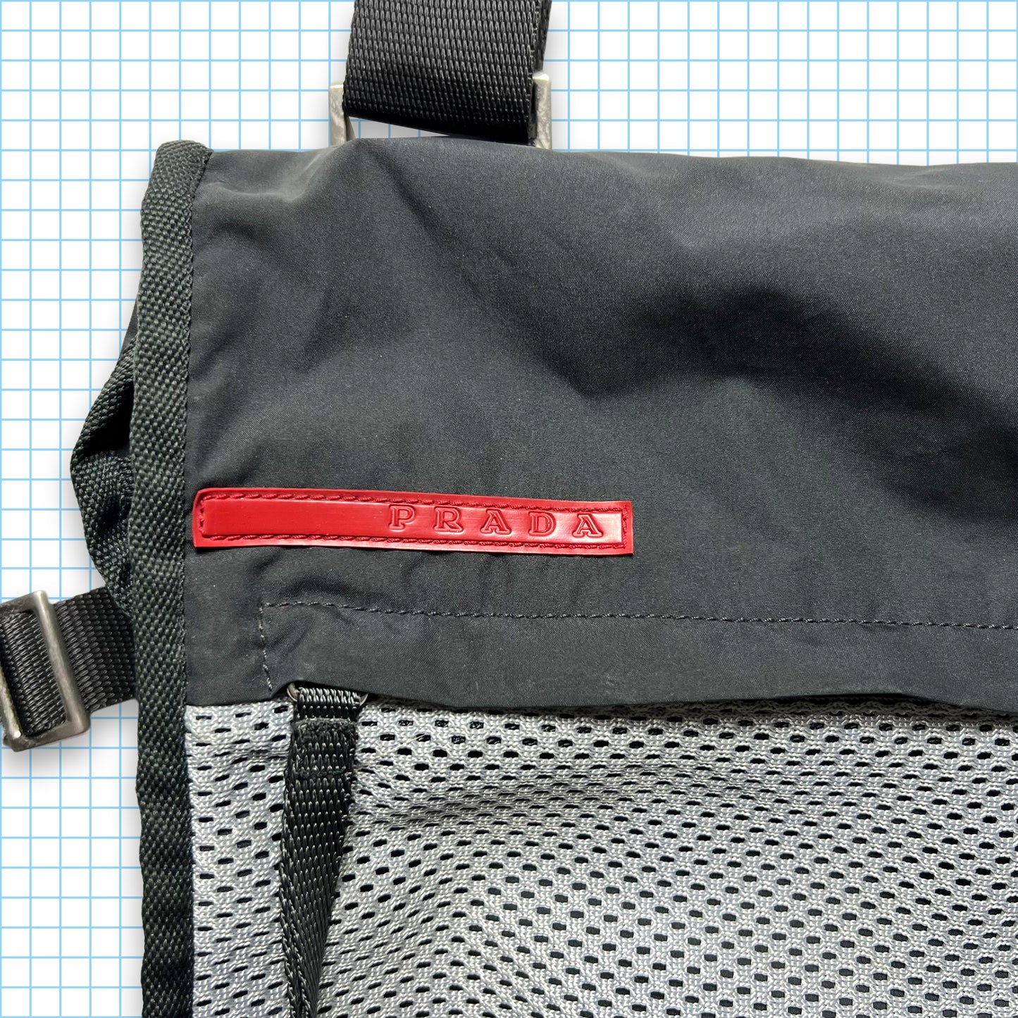 Vintage Prada Sport Mesh Front Pocket Side Bag/Belt Pouch