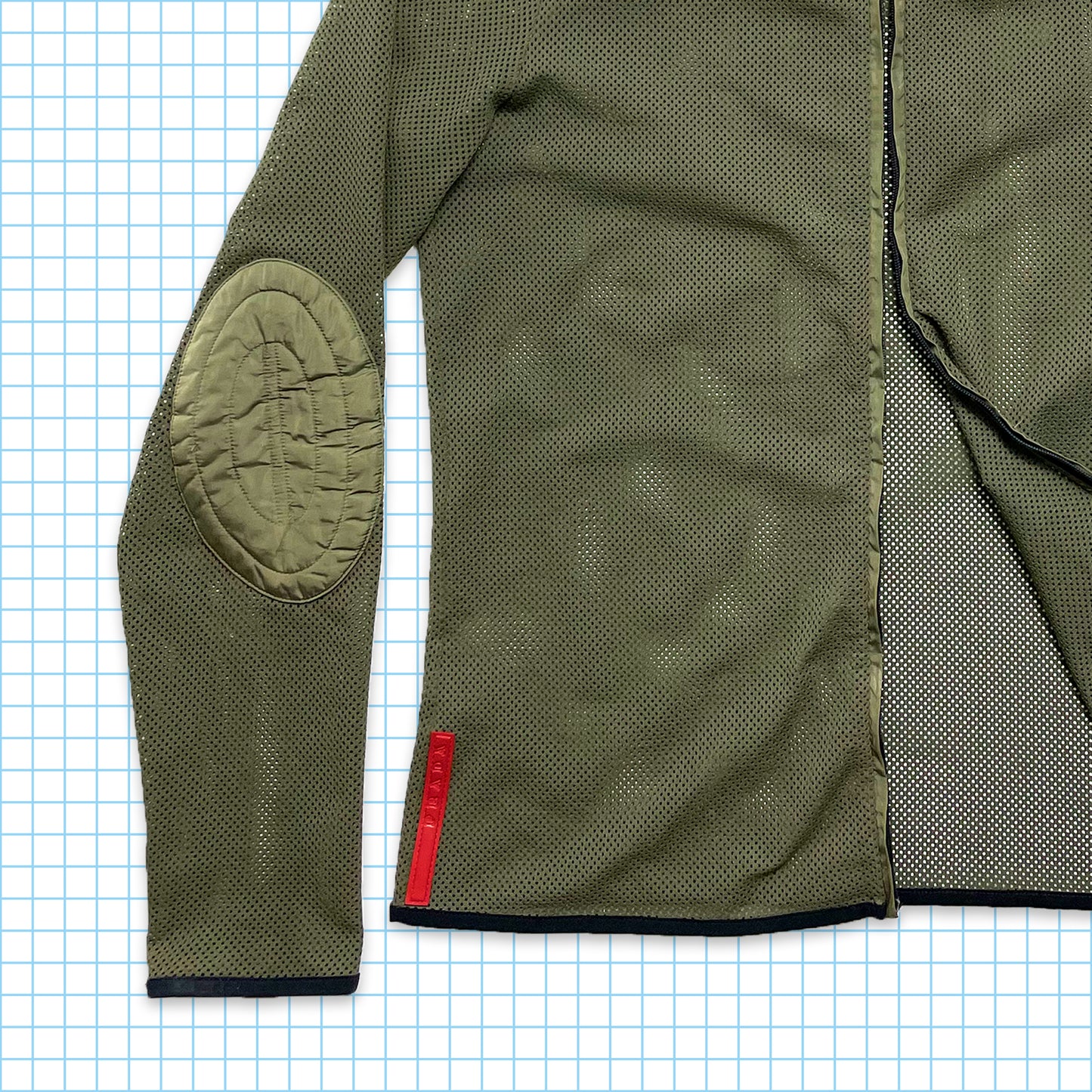Vintage Prada Sport Mesh / Nylon Hooded Jacket - Extra Small / Small