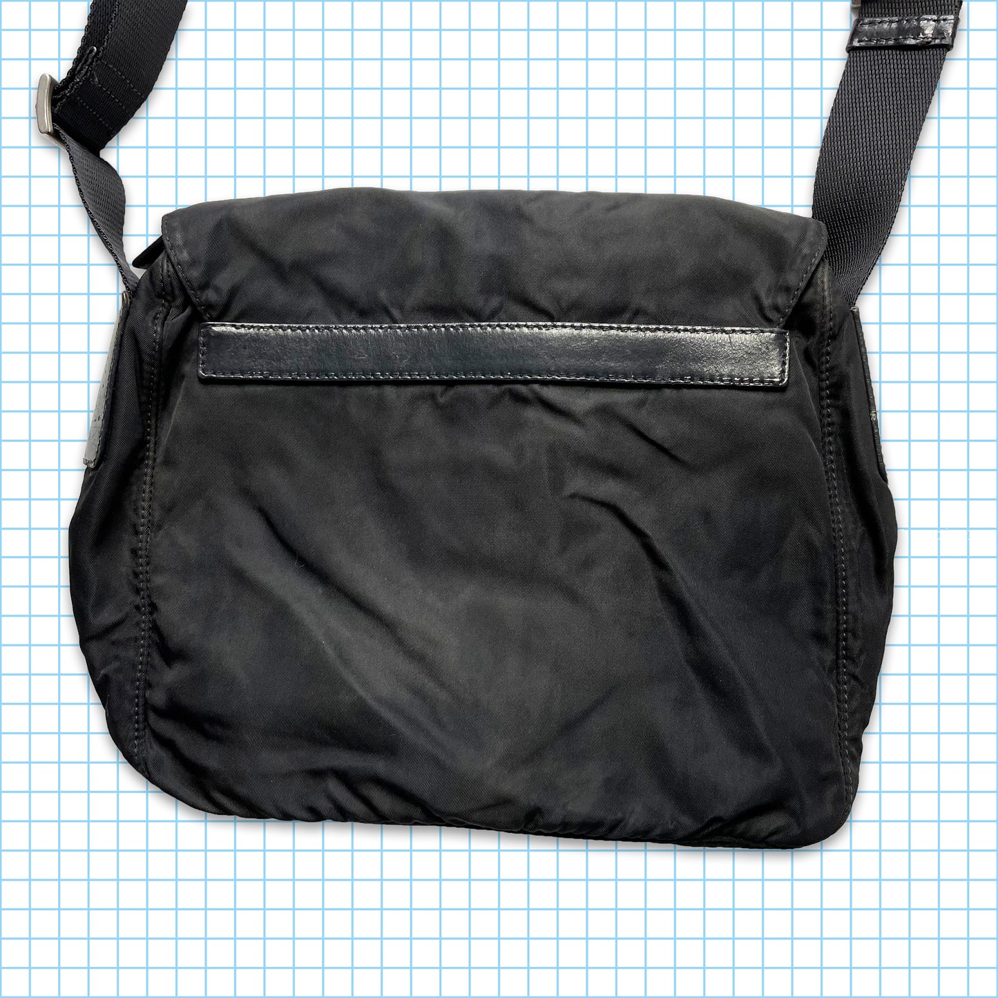 Vintage Prada Milano Black Buckle Side Bag