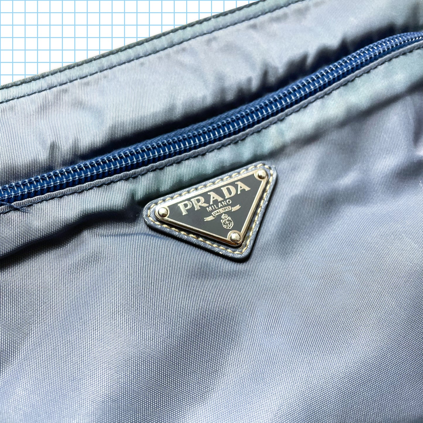 Vintage Prada Milano Blue Tonal Side Bag