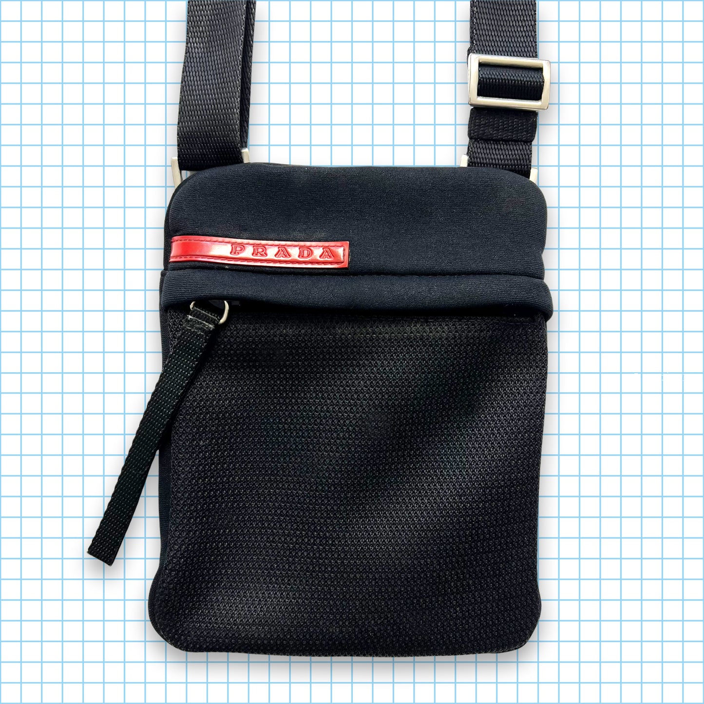 Prada Sport Black/Grey Mesh Mini Side Bag