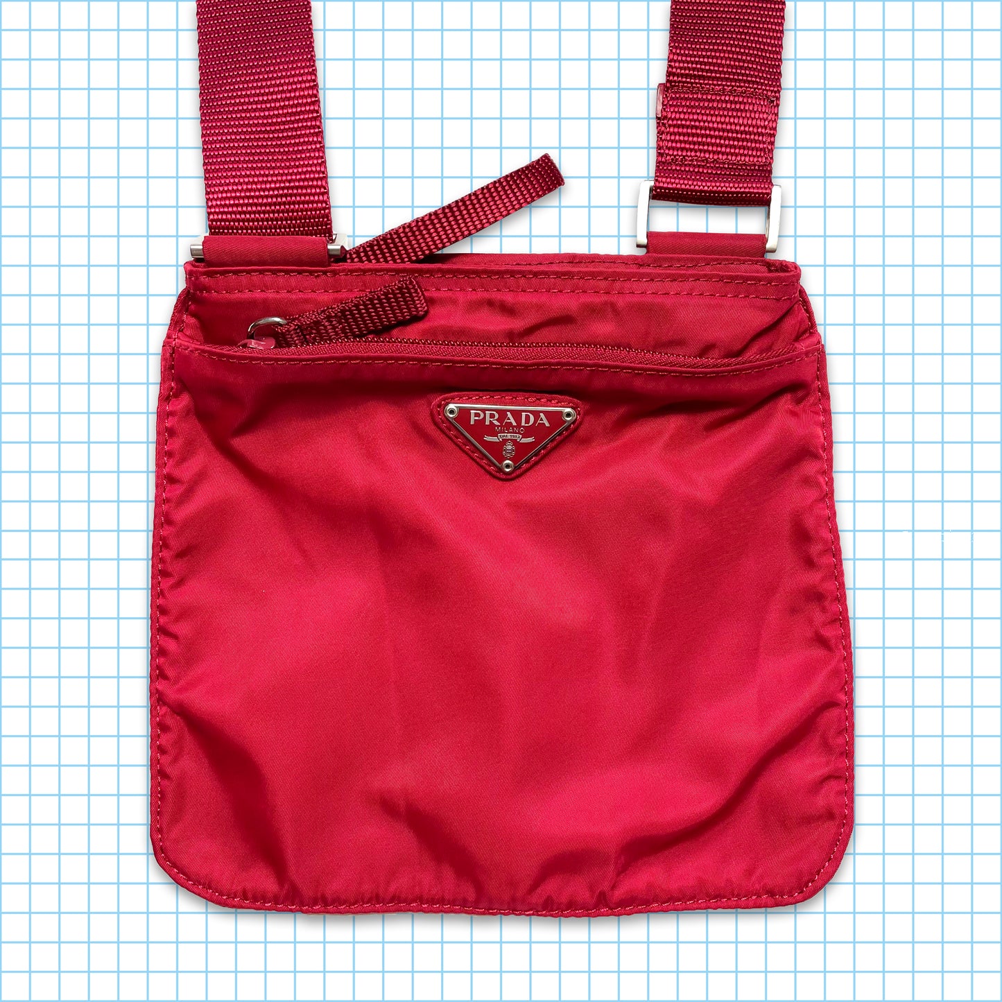 Vintage Prada Milano Red Tonal Mini Side Bag