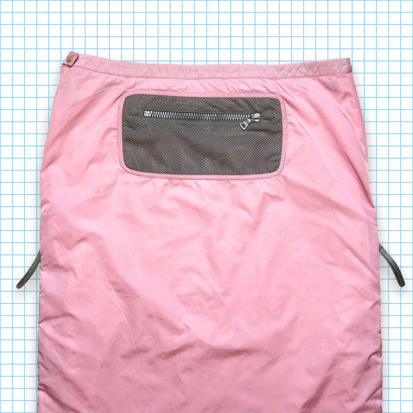 Prada Sport Baby Pink Nylon Cargo Skirt SS99' - Womens 6/8