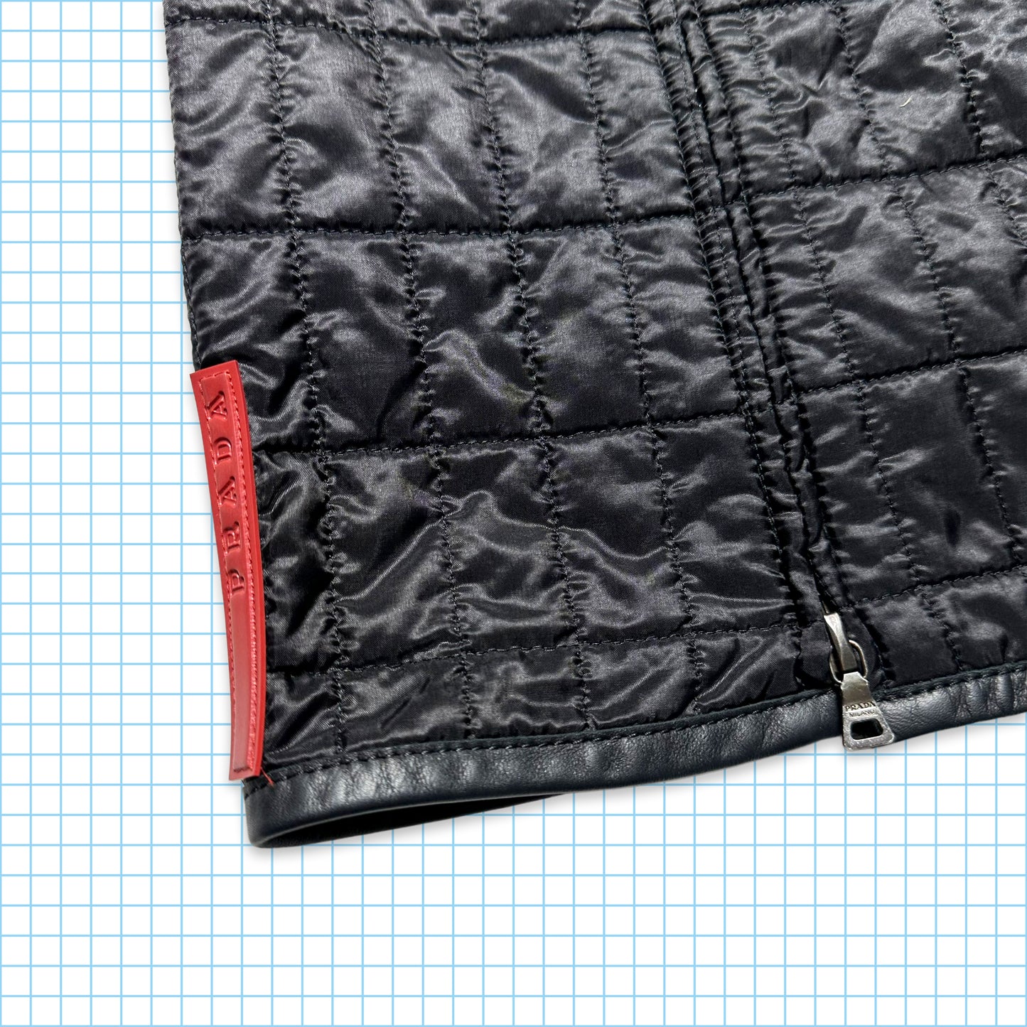 Prada Sport Jet Black Quilted Skirt - Womens 8-10