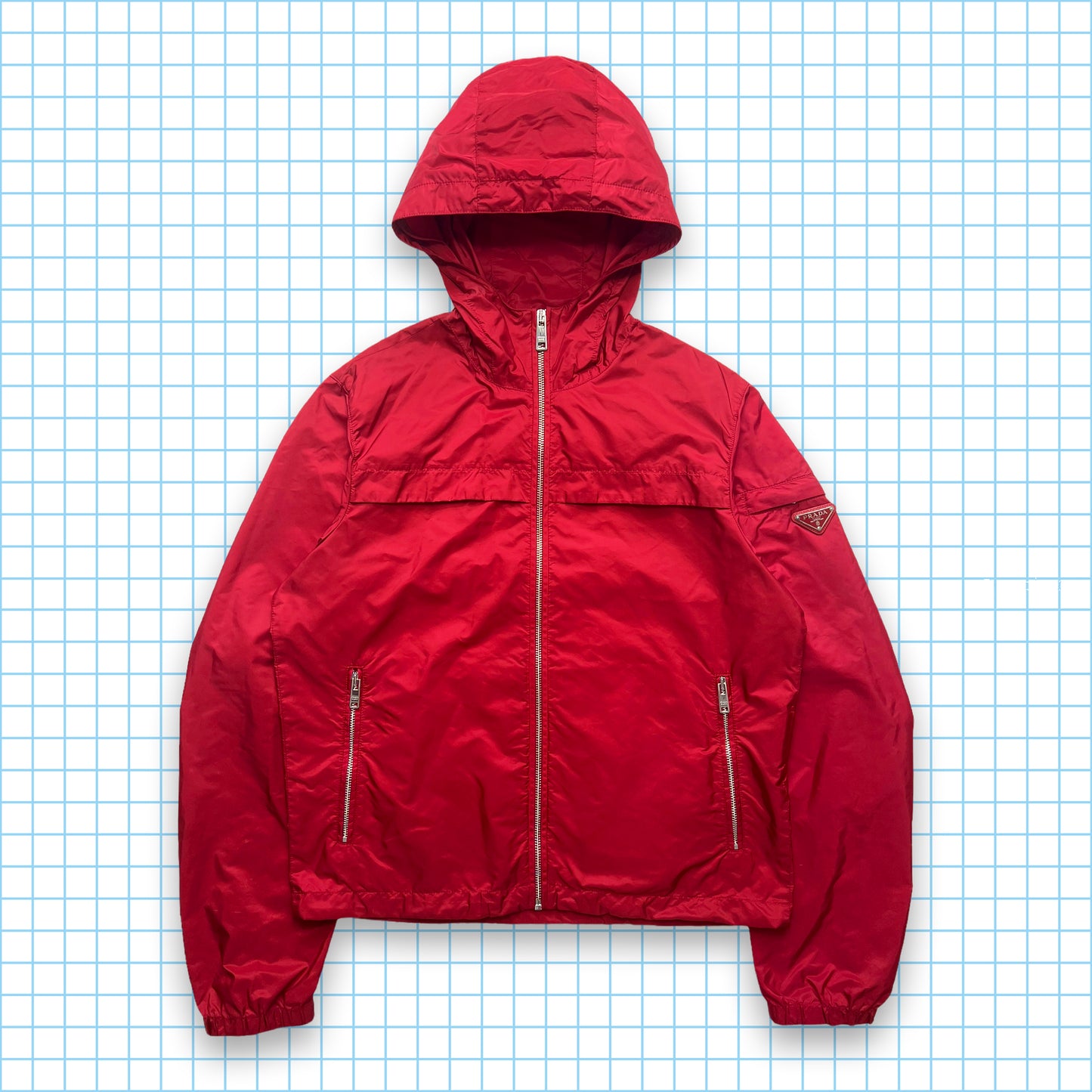 Prada Milano Bright Red Nylon Jacket - Small / Medium