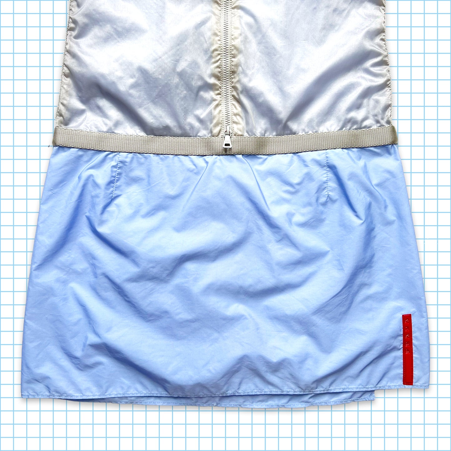 Prada Sport Baby Blue Nylon Dress SS99' - Womens 4-6