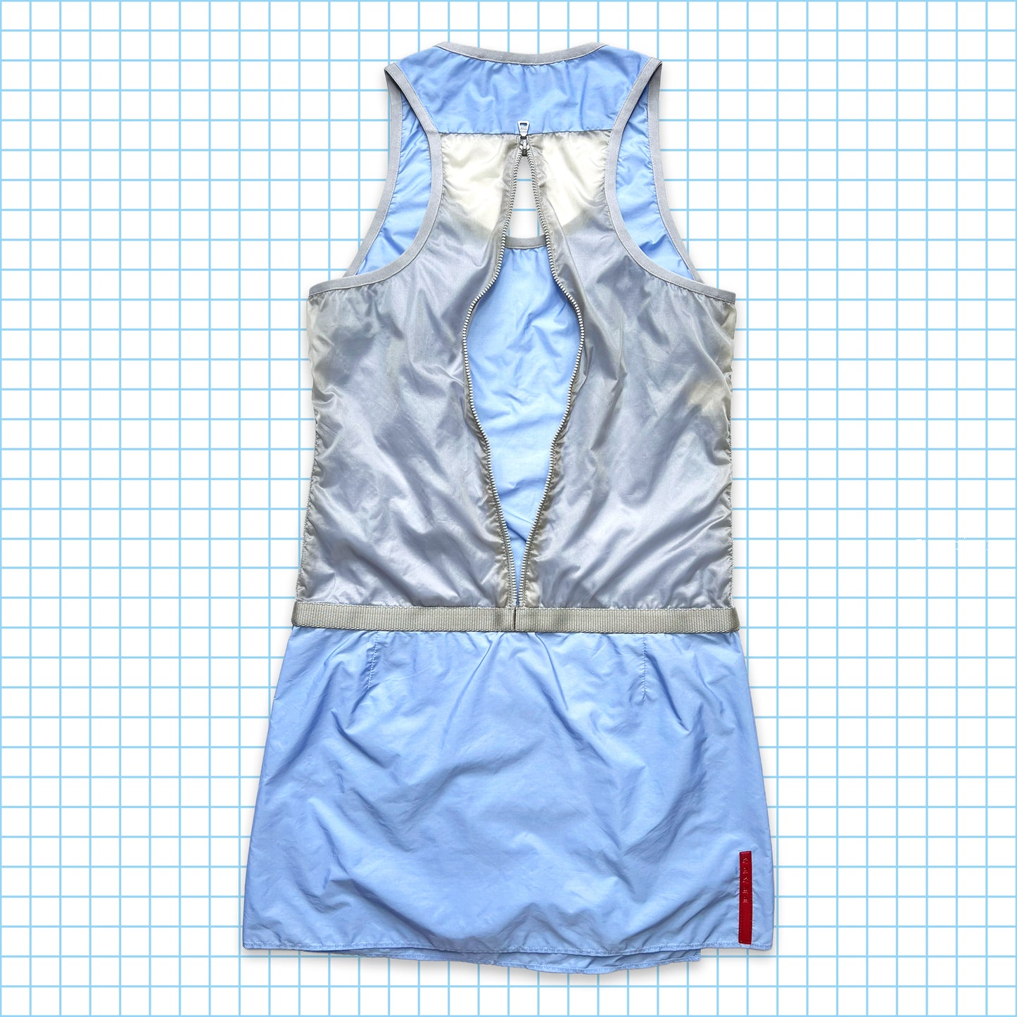 Prada Sport Baby Blue Nylon Dress SS99' - Womens 4-6
