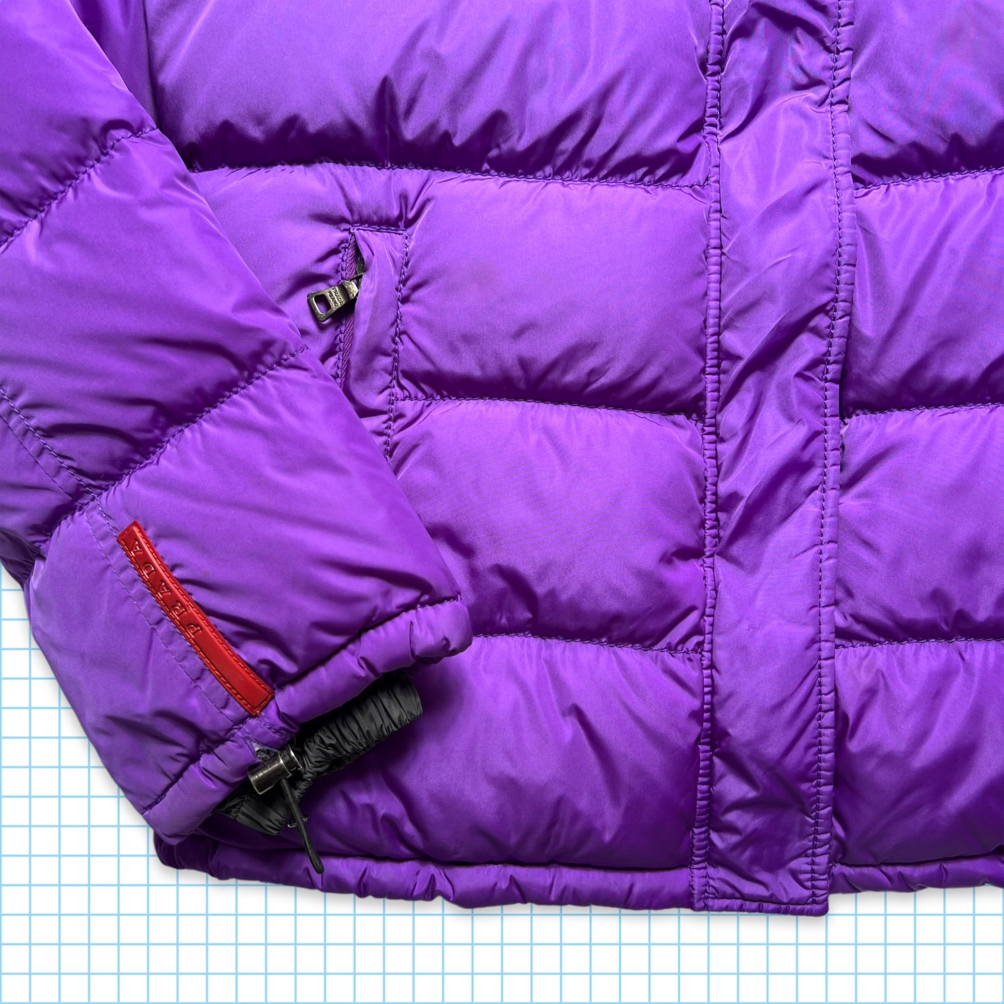 Prada Sport Bright Purple Nylon Shimmer Down Jacket AW00' - Small