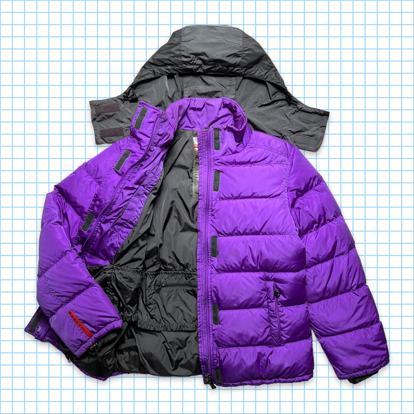 Prada Sport Bright Purple Nylon Shimmer Down Jacket AW00' - Small