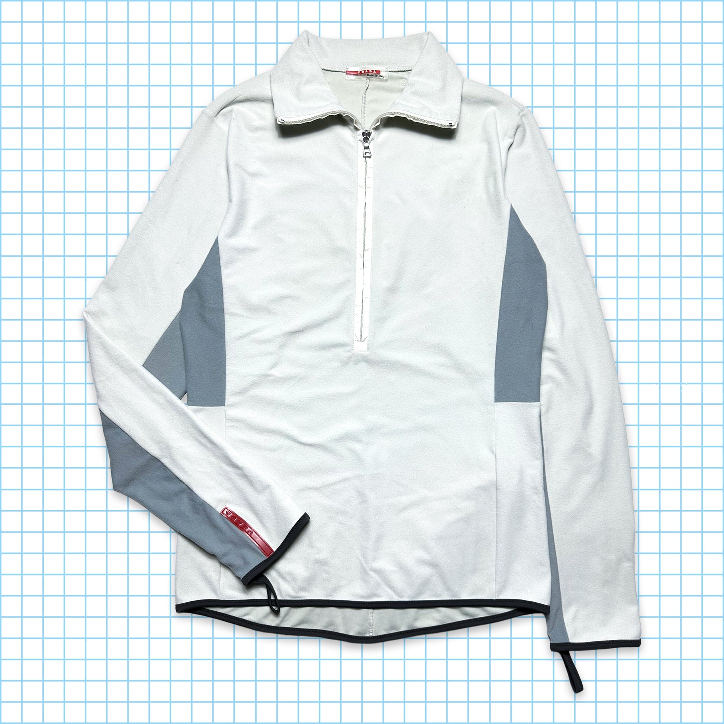 Haut de survêtement à manches longues et panneaux à demi-zip Prada Sport - Petit