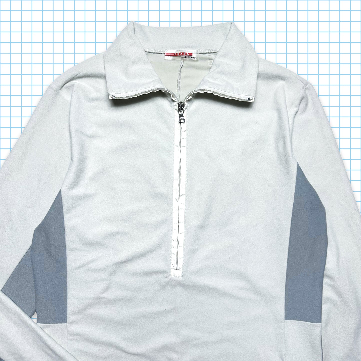 Haut de survêtement à manches longues et panneaux à demi-zip Prada Sport - Petit