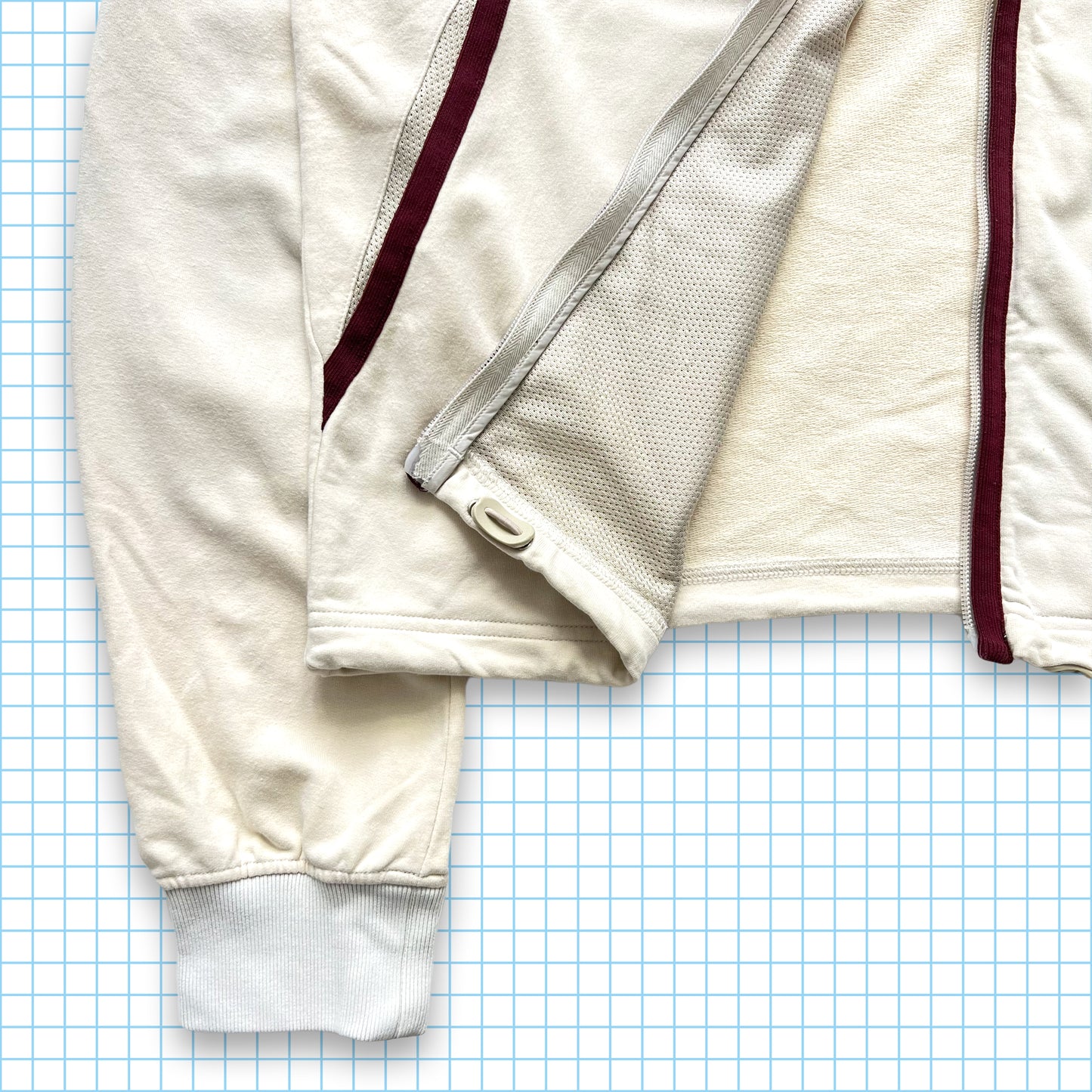 Prada Sport Haut de survêtement blanc cassé/bourgogne - Moyen