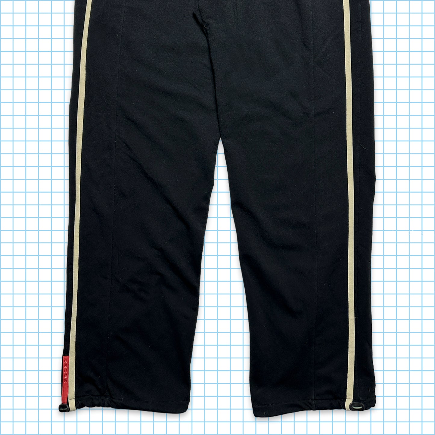 Pantalon de jogging Prada Sport Jet Black à rayures latérales - Taille 32"